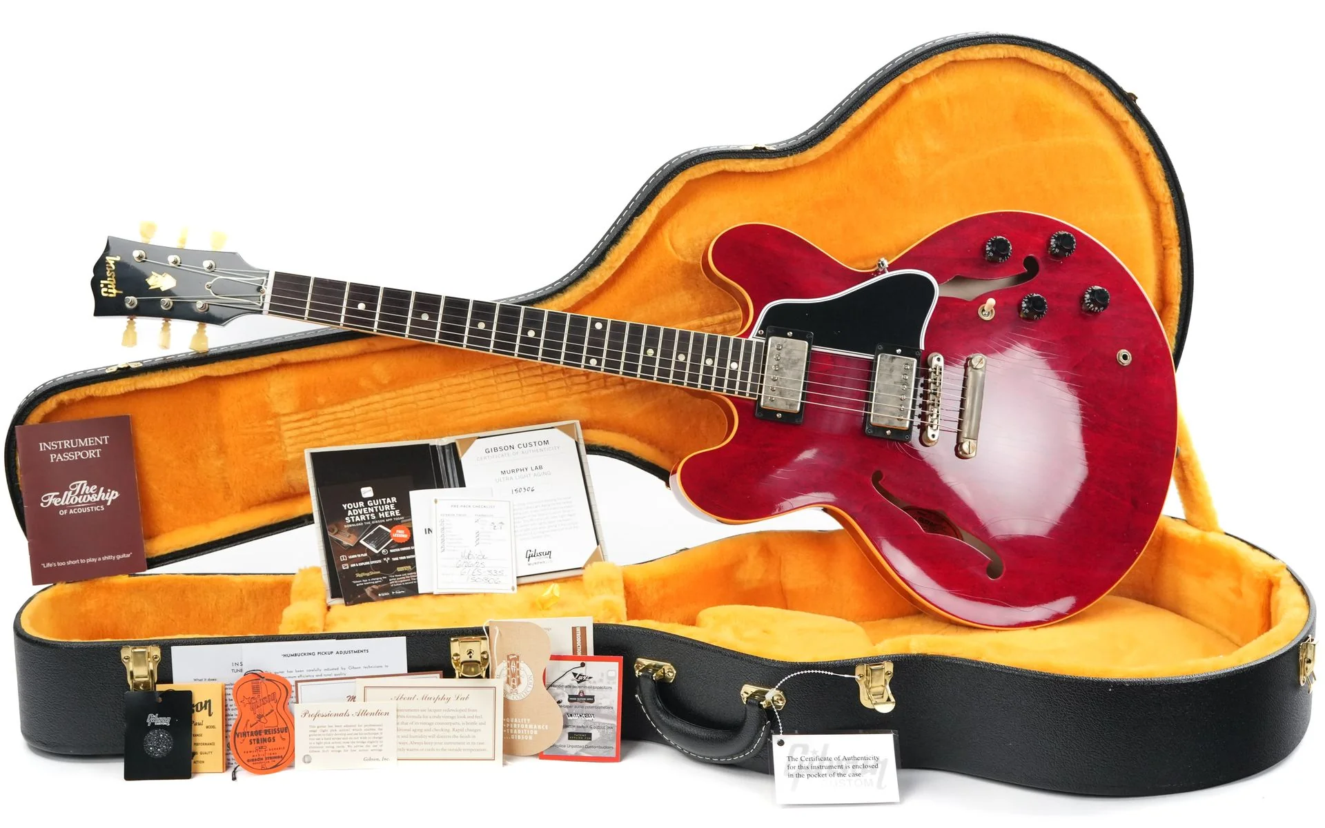 Gibson Custom Murphy Lab 1961 ES335 Reissue Ultra Light Aged 60s Cherry - Image 3