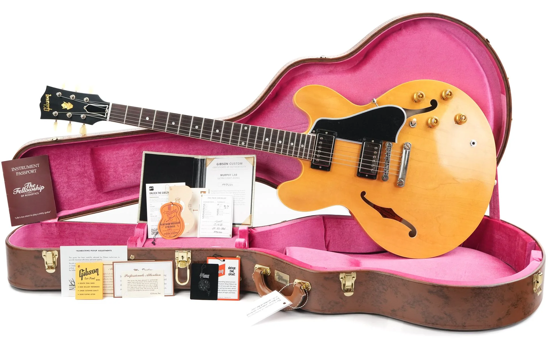 Gibson Custom Shop Murphy Lab 1959 ES335 Reissue Ultra Light Aged Vintage Natural - Image 3
