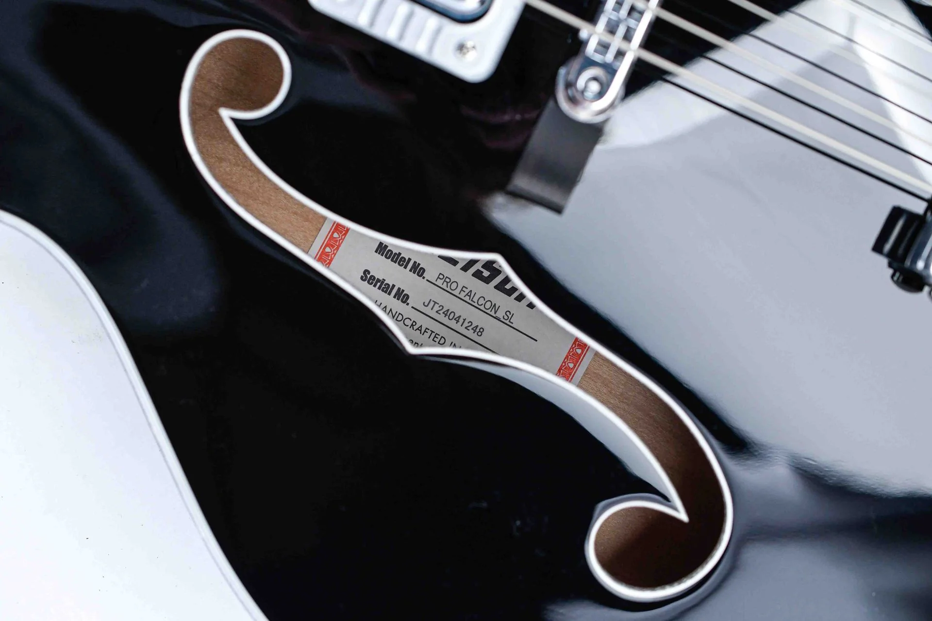 Gretsch Falcon Hollow Body String-Thru Bigsby Black - Image 11