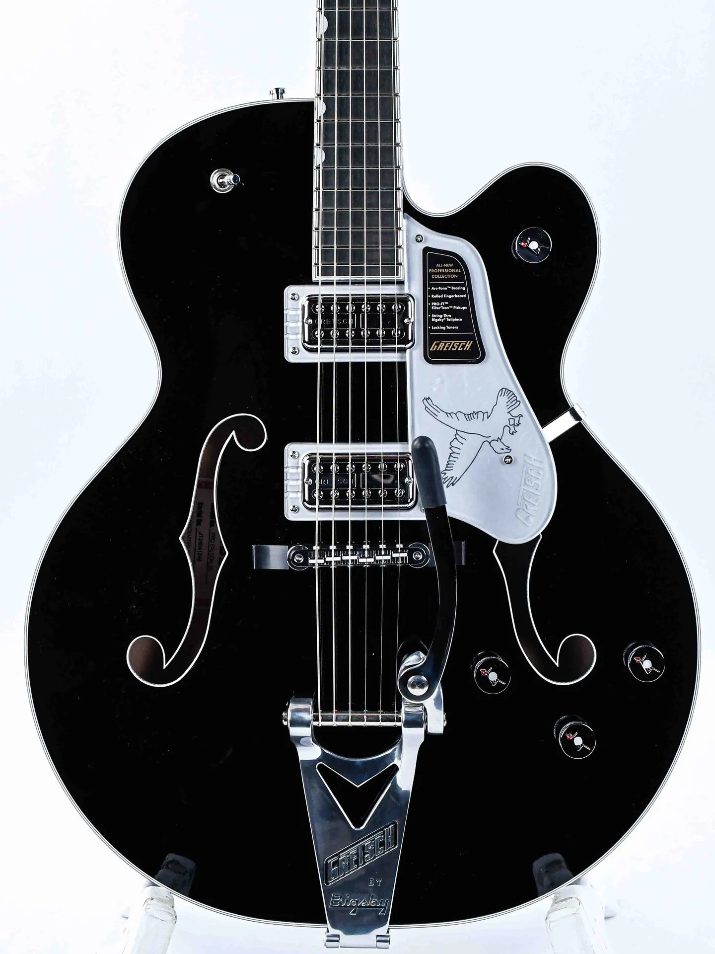 Gretsch Falcon Hollow Body String-Thru Bigsby Black - Image 5