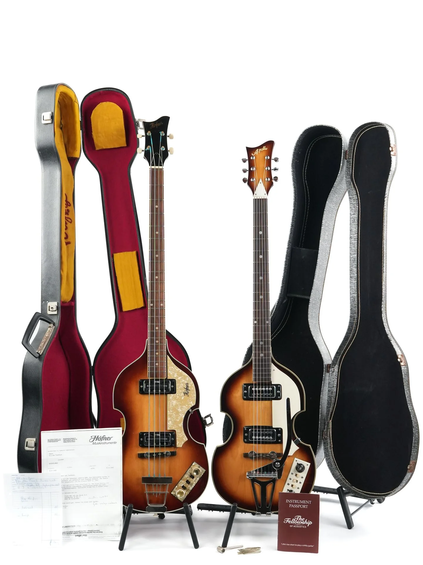 Hofner 500/1 Violin Bass 1968 with Apollo Matching Guitar - Image 4