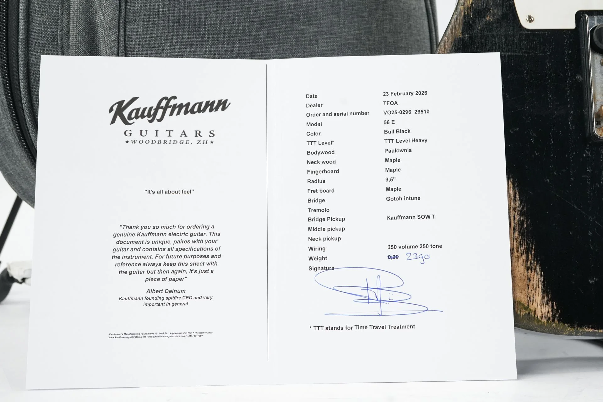 Kauffmann 56 E Paulownia Bull Black Heavy Aged #26510 - Image 13