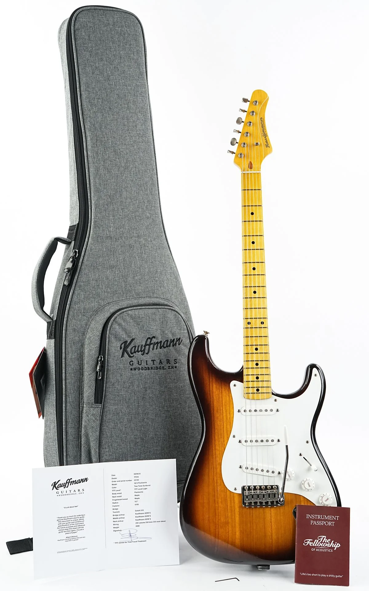 Kauffmann 56 S Paulownia Two Tone Sunburst Light Aged - Image 3