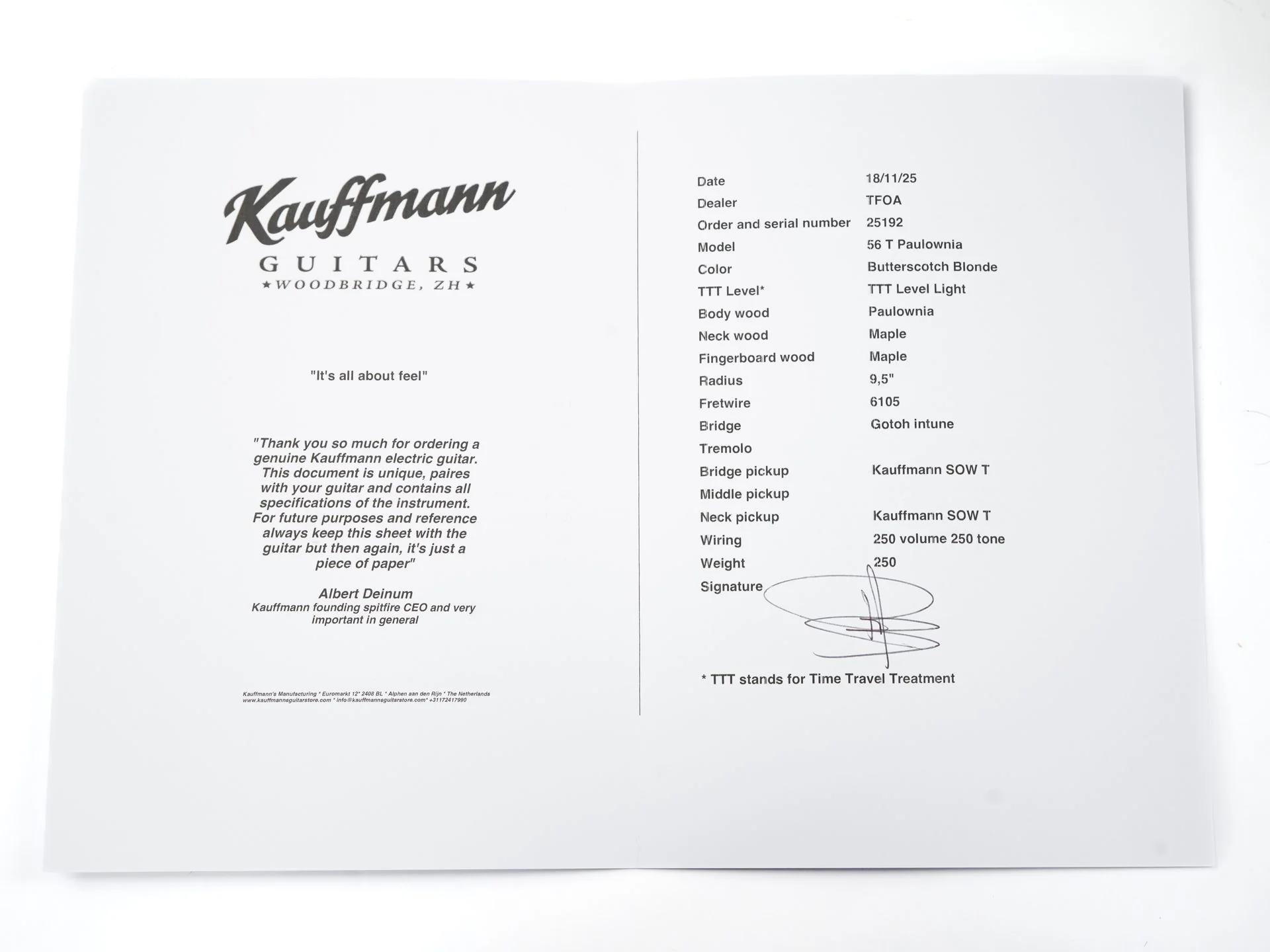Kauffmann 56 T Paulownia Butterscotch Blonde Light Aged - Image 12
