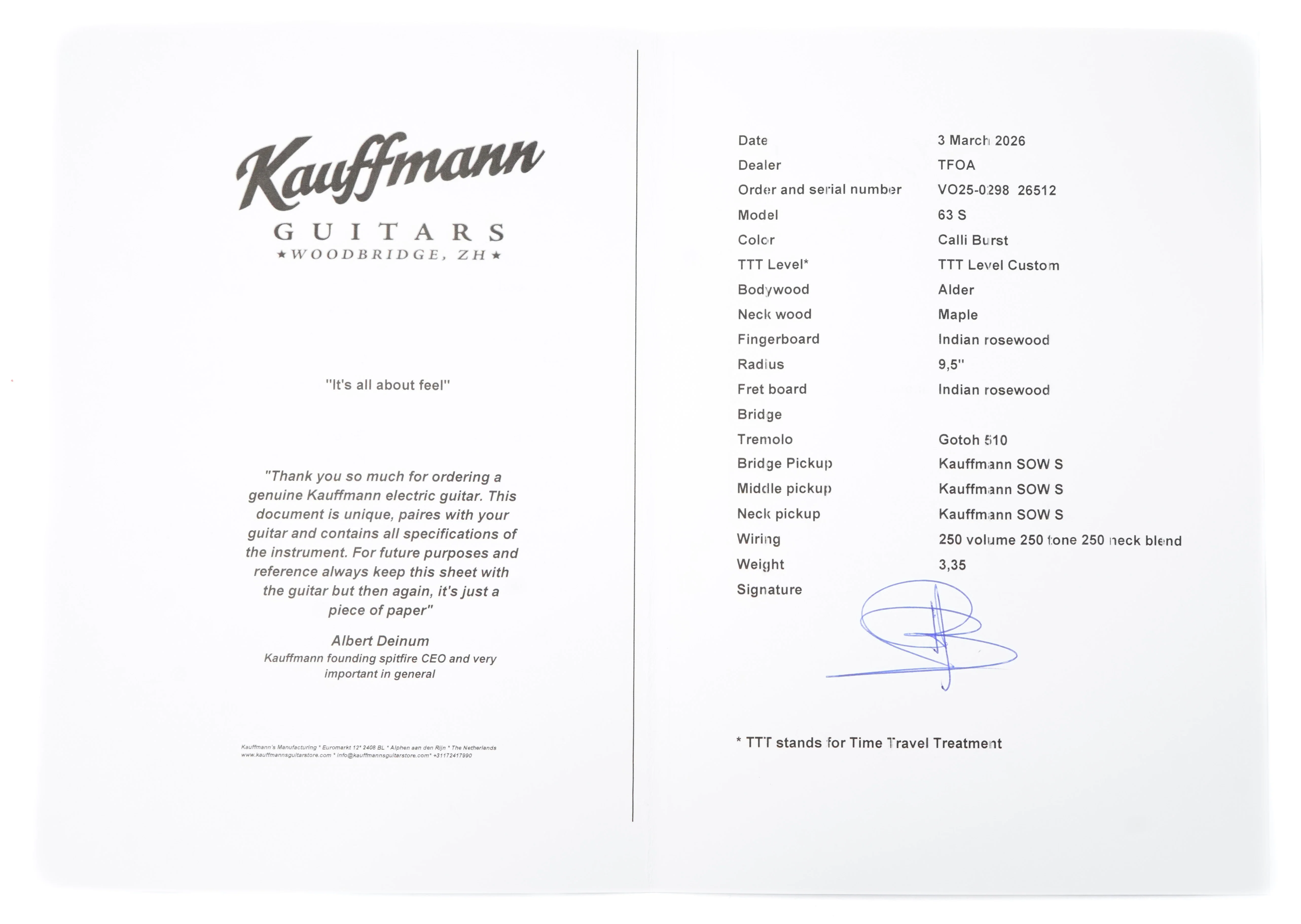 Kauffmann 63 S 3 Tone Cali Burst Aged - Image 13