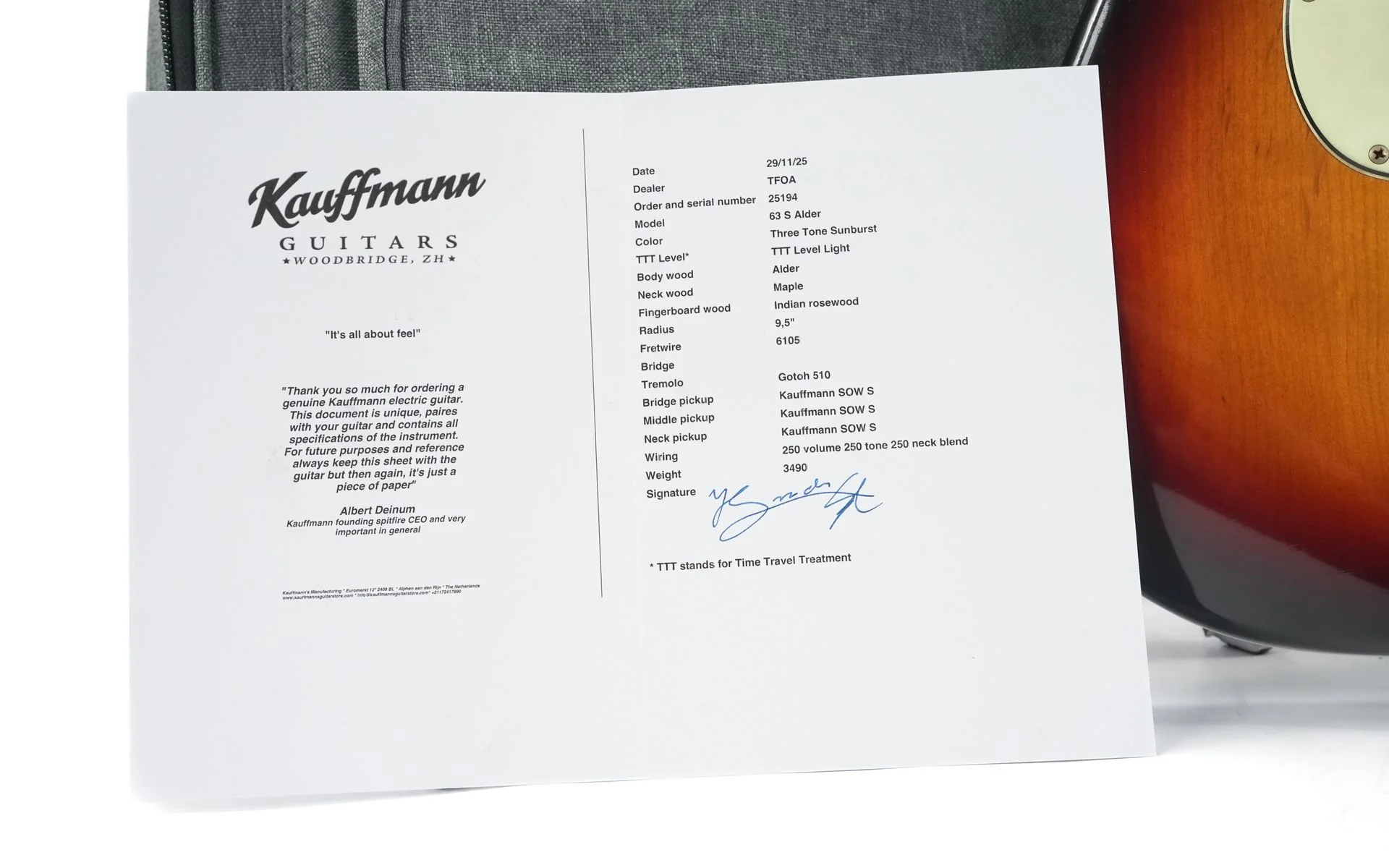 Kauffmann 63 S Alder Three Tone Sunburst Light Aged - Image 13