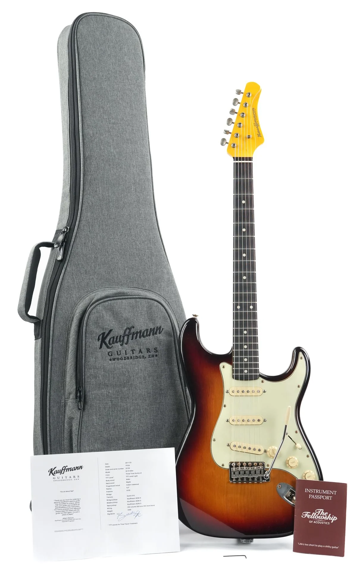 Kauffmann 63 S Alder Three Tone Sunburst Light Aged - Image 3
