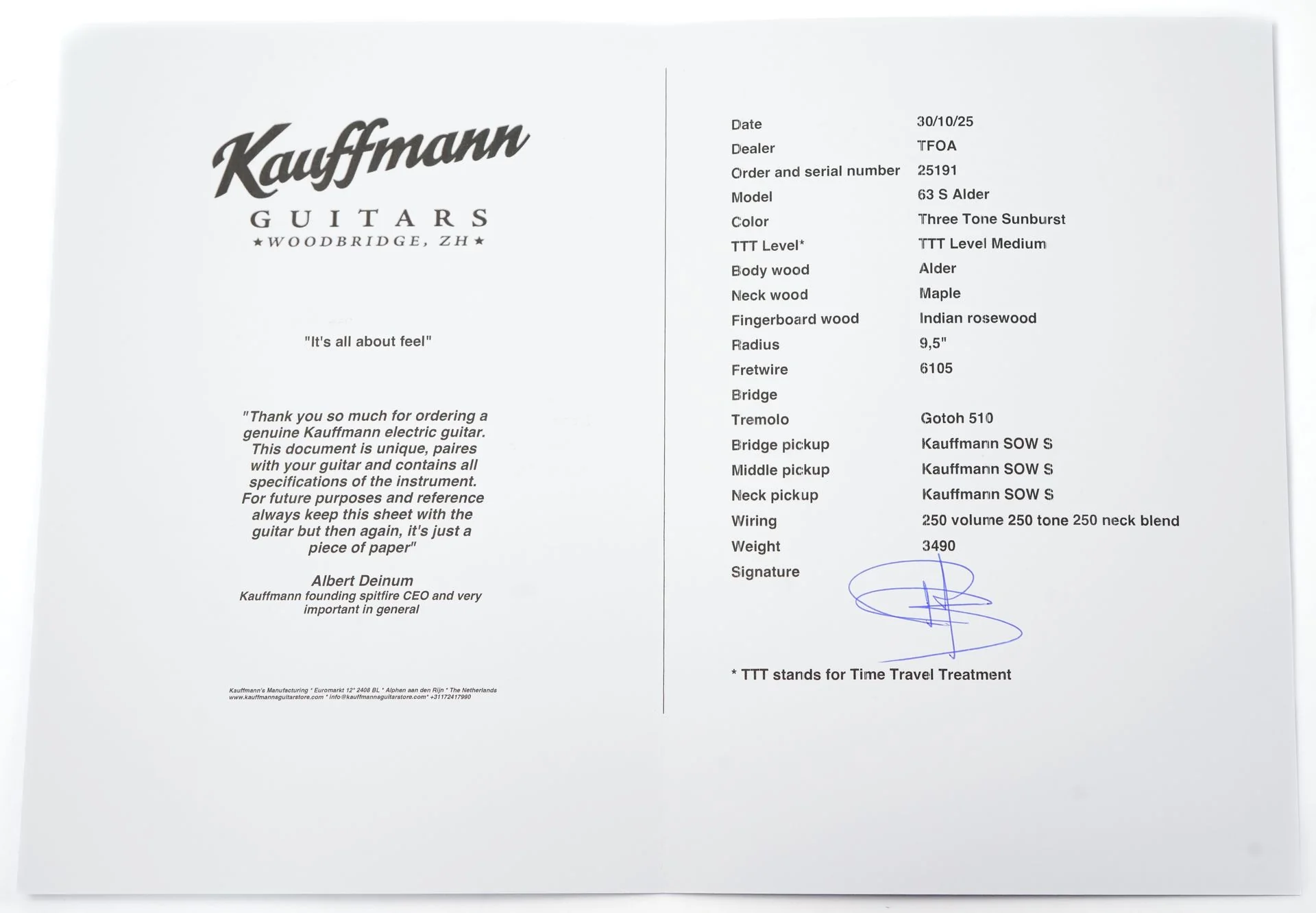 Kauffmann 63 S Alder Three Tone Sunburst Medium Aged - Image 12