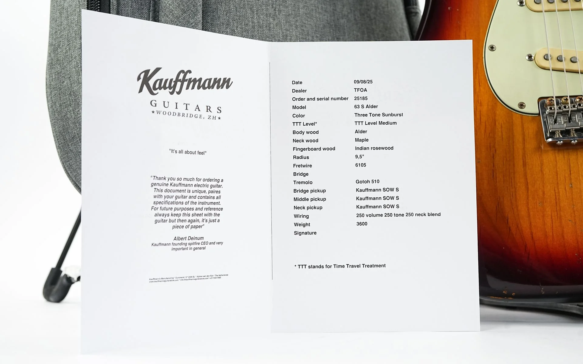 Kauffmann 63 S Three Tone Sunburst Medium Aged - Image 13