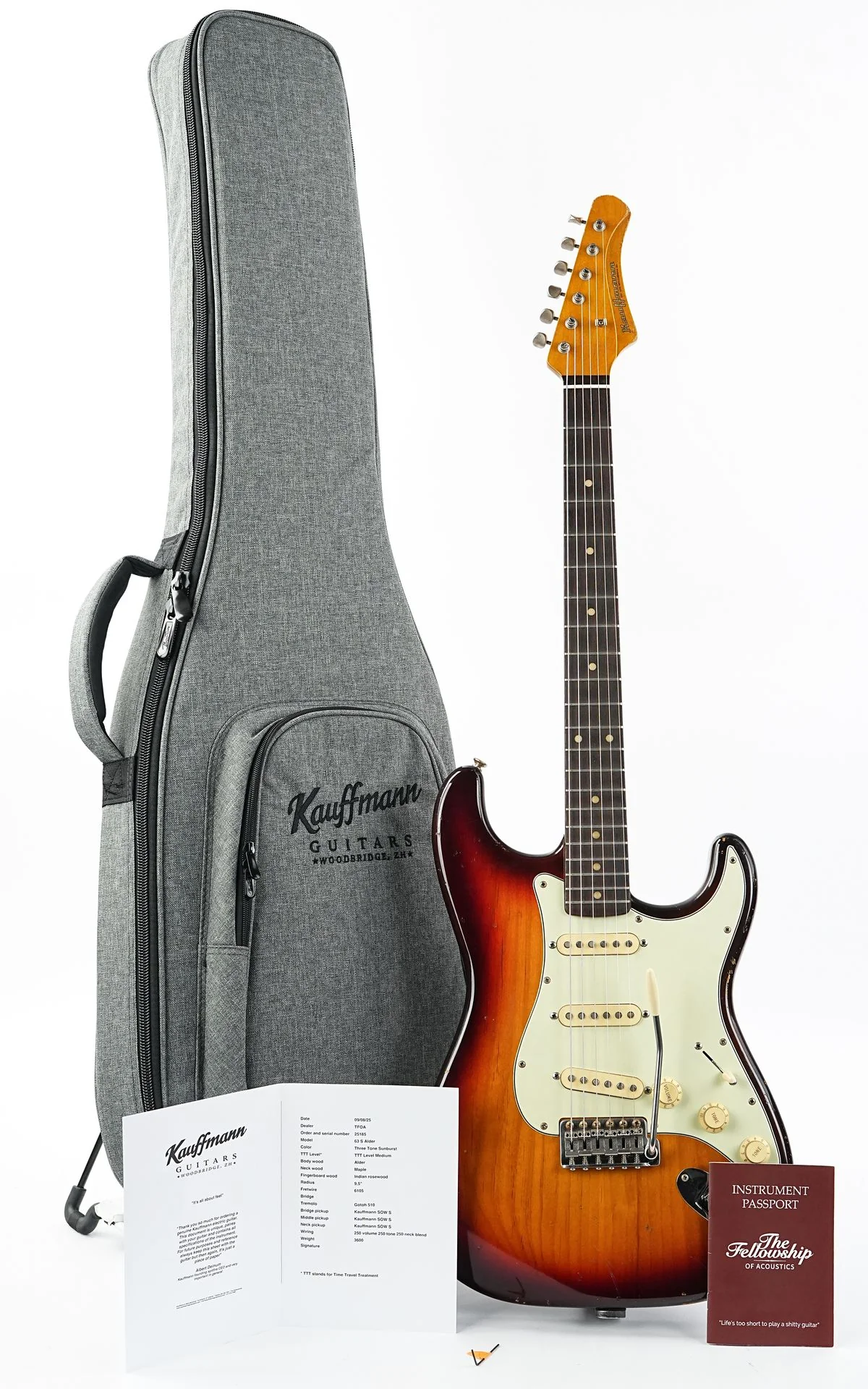 Kauffmann 63 S Three Tone Sunburst Medium Aged - Image 3