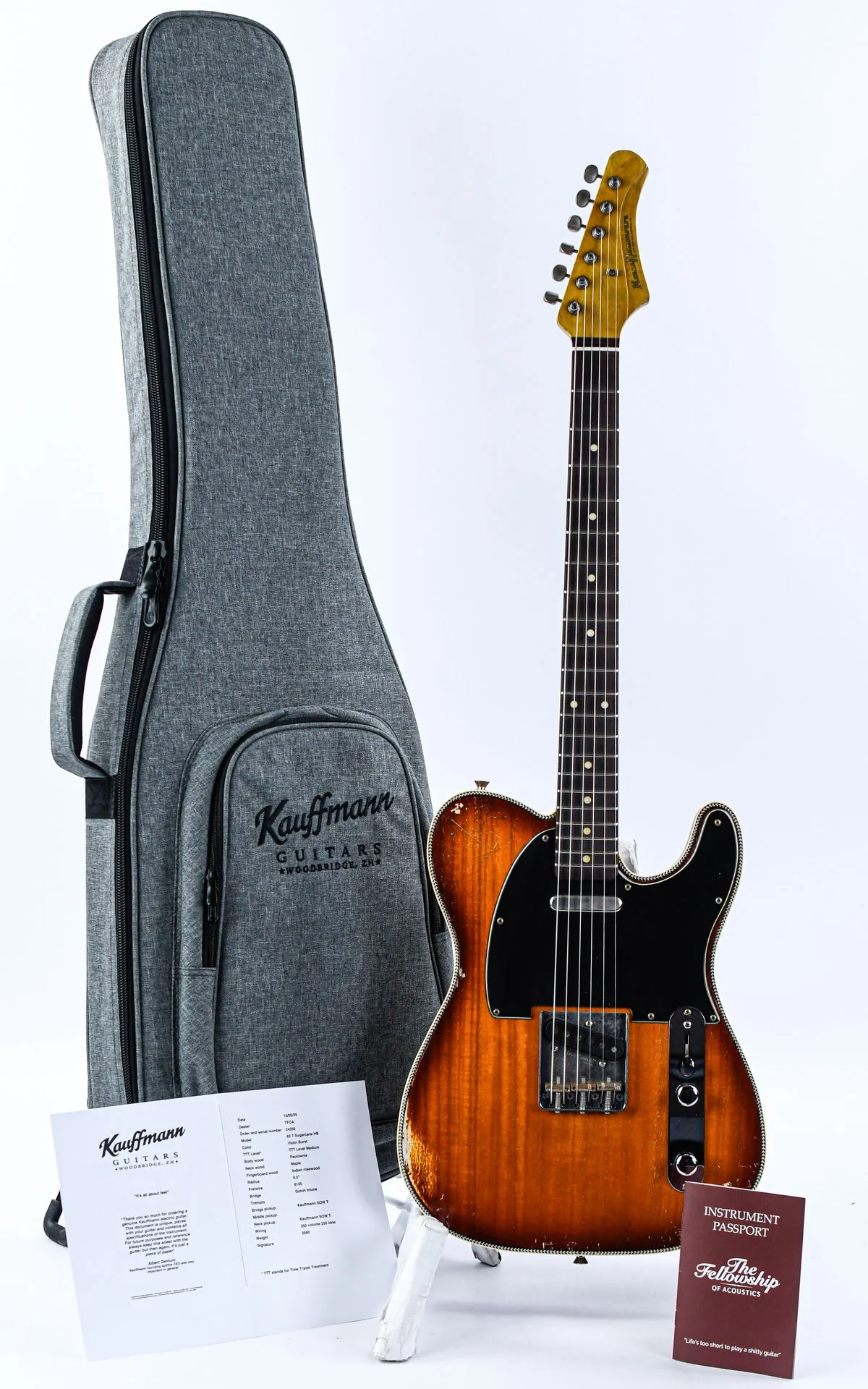 Kauffmann 63 T Sugarcane HB Violin Burst Medium Aged - Image 3