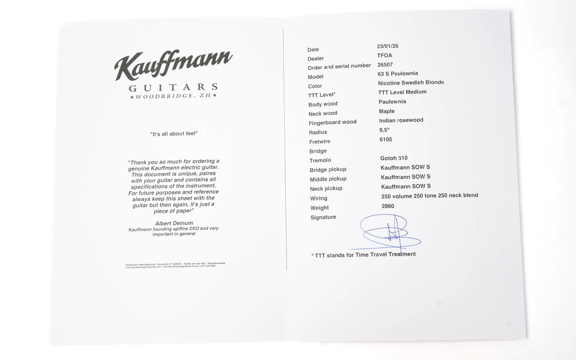 Kauffmann 63S Paulownia Nicotine Swedish Blonde Medium Aged - Image 12