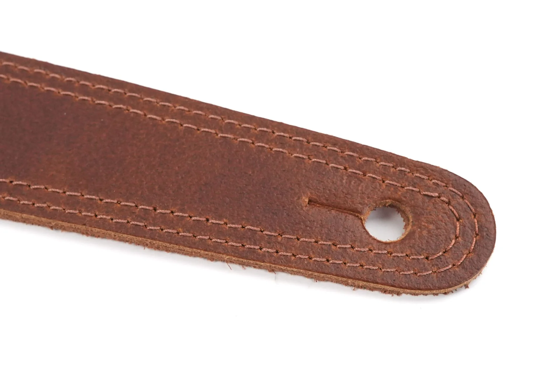 Liam's Leather Soft Guitar Strap Brown - Image 3