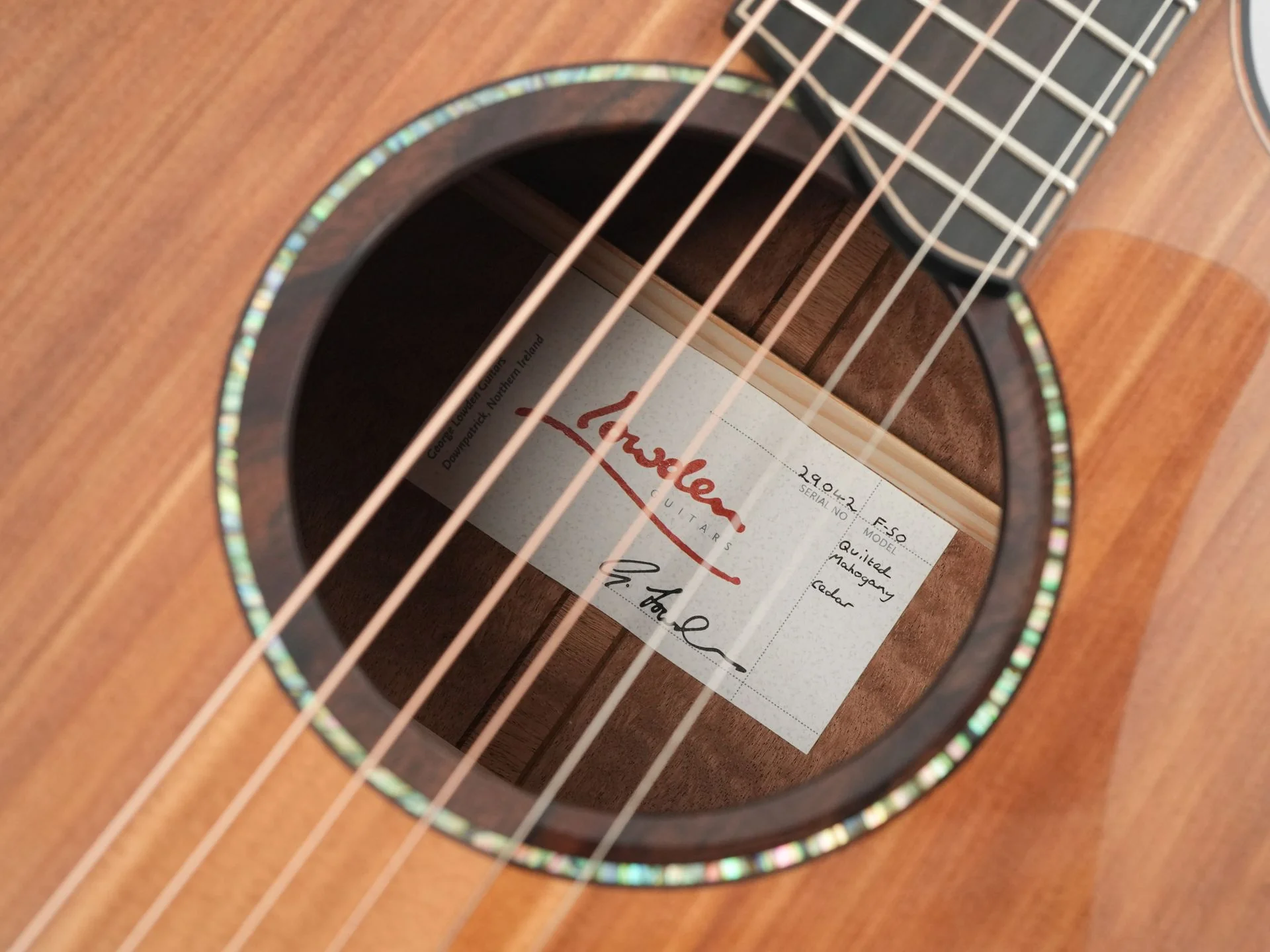 Lowden F50C Quilted Mastergrade Mahogany Red Cedar - Image 11