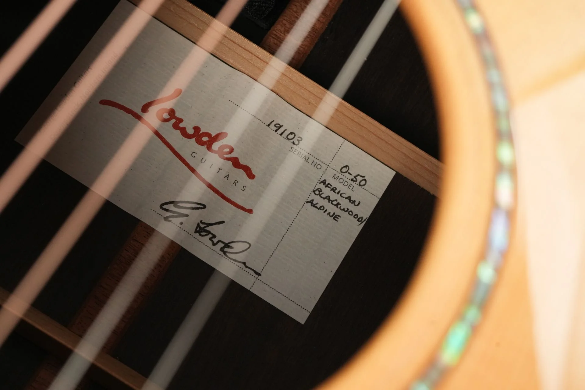 Lowden O50 African Blackwood Alpine Spruce 2014 - Image 11