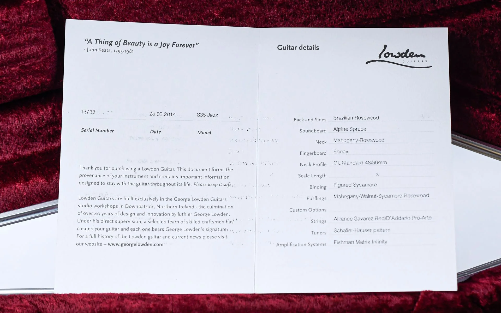 Lowden S35J Brazilian Rosewood Alpine Spruce 2014 - Image 12