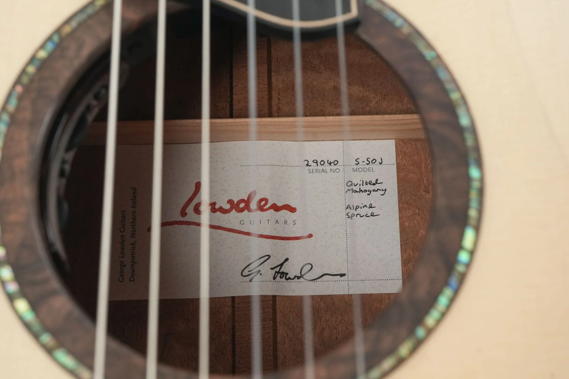 Lowden S50J Mastergrade Quilted Mahogany Alpine Spruce - Image 11