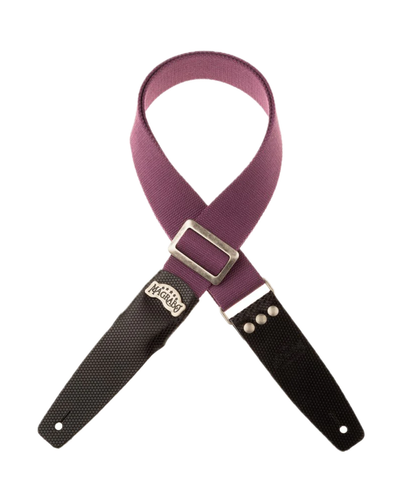 Magrabo Straps Stripe SC Cotton Prugna 5 cm terminali Twinkle Nero, fibbia Recta Argento