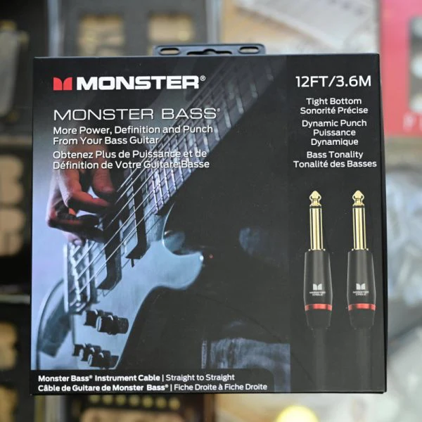 Monster Cable Bass Straight-Straight 12ft 3.6m Instrument Cable