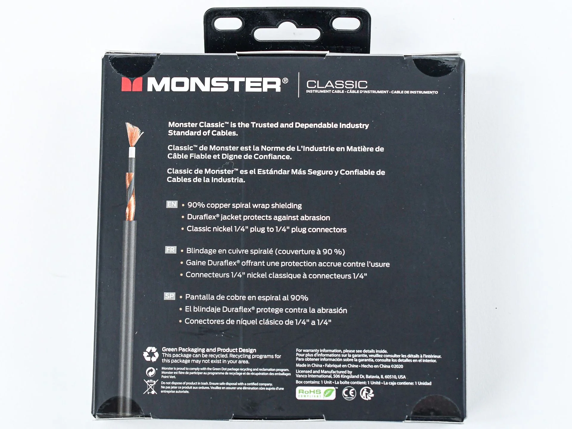 Monster Cable Classic 3 Straight-Straight 0.9m Instrument Cable - Image 2