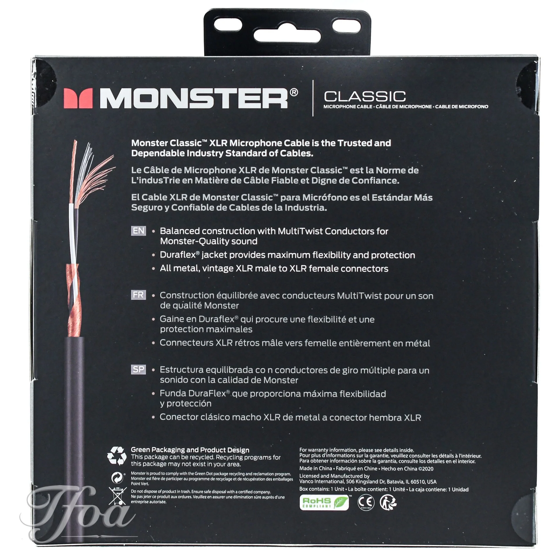 Monster Cable Classic XLR 20FT/6m Microphone Cable - Image 4