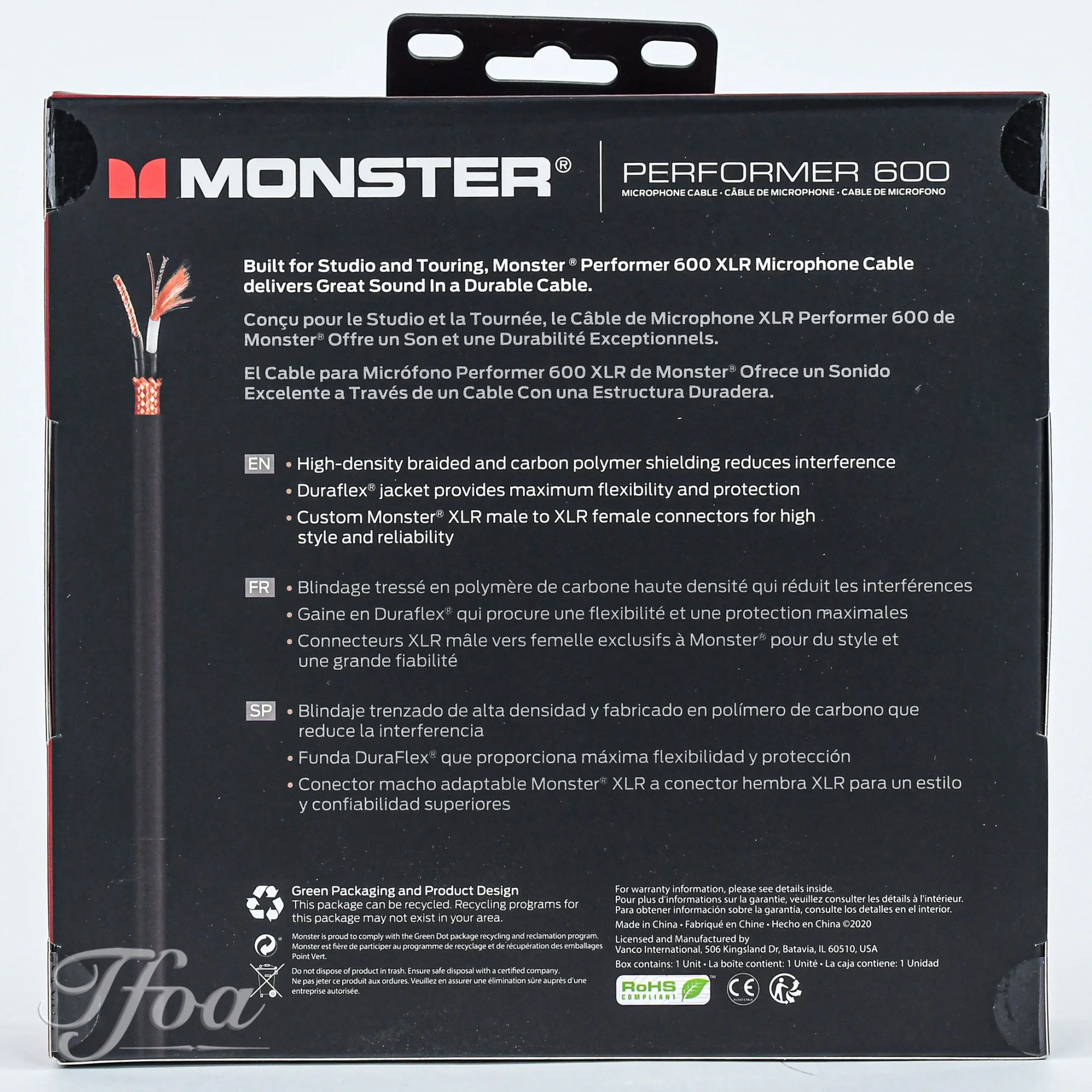 Monster Cable Performer 600 XLR 10FT/3M Microphone Cable - Image 2