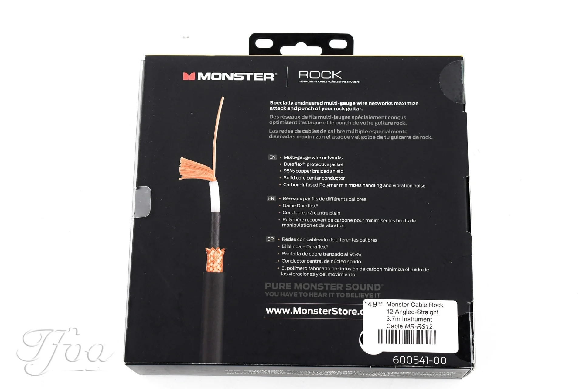 Monster Cable Rock 12ft Angled Straight 3.6m Instrument Cable - Image 2