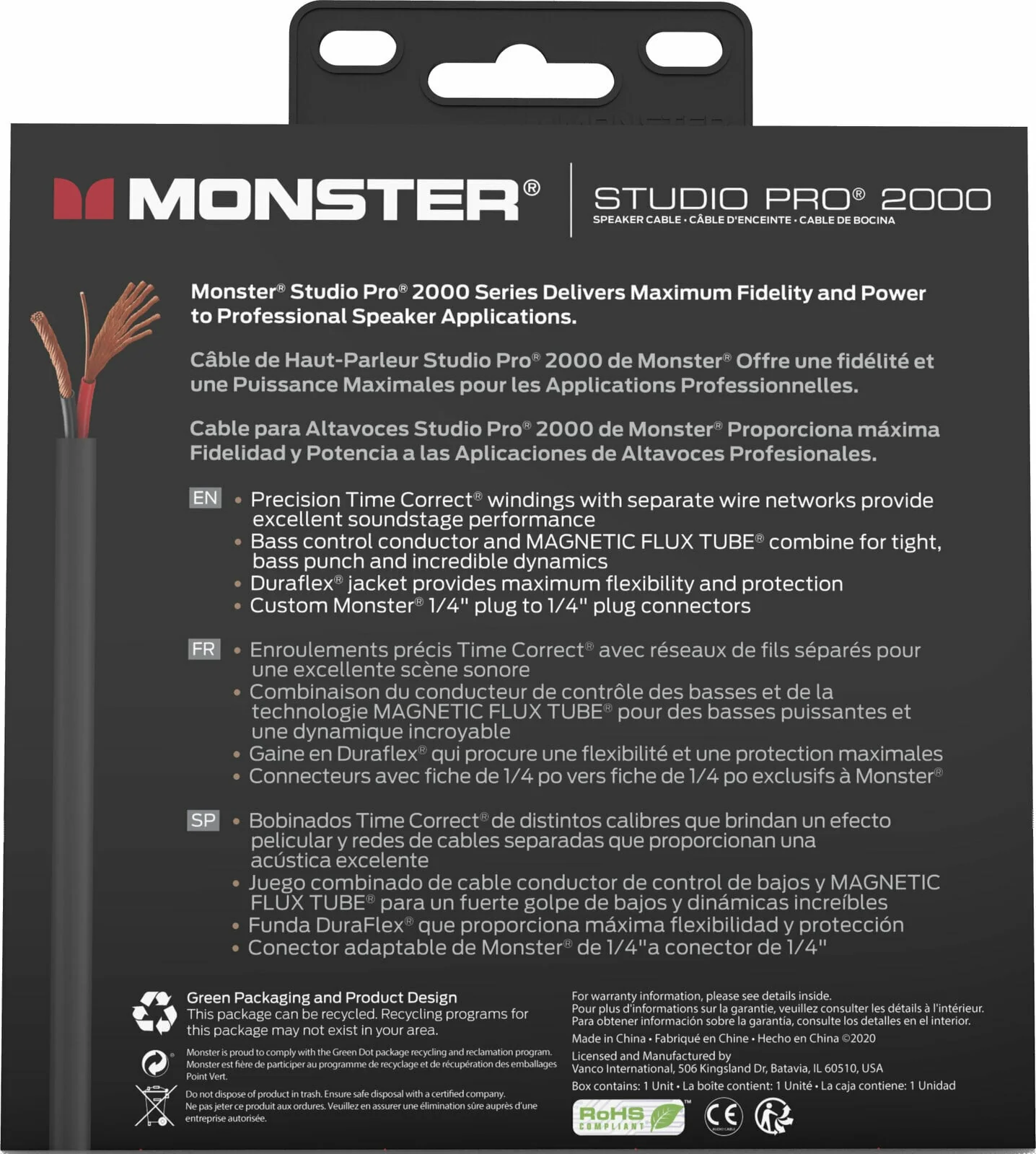 Monster Studio Pro 2000 Speaker Cable 1,8m Straight Straight - Image 3