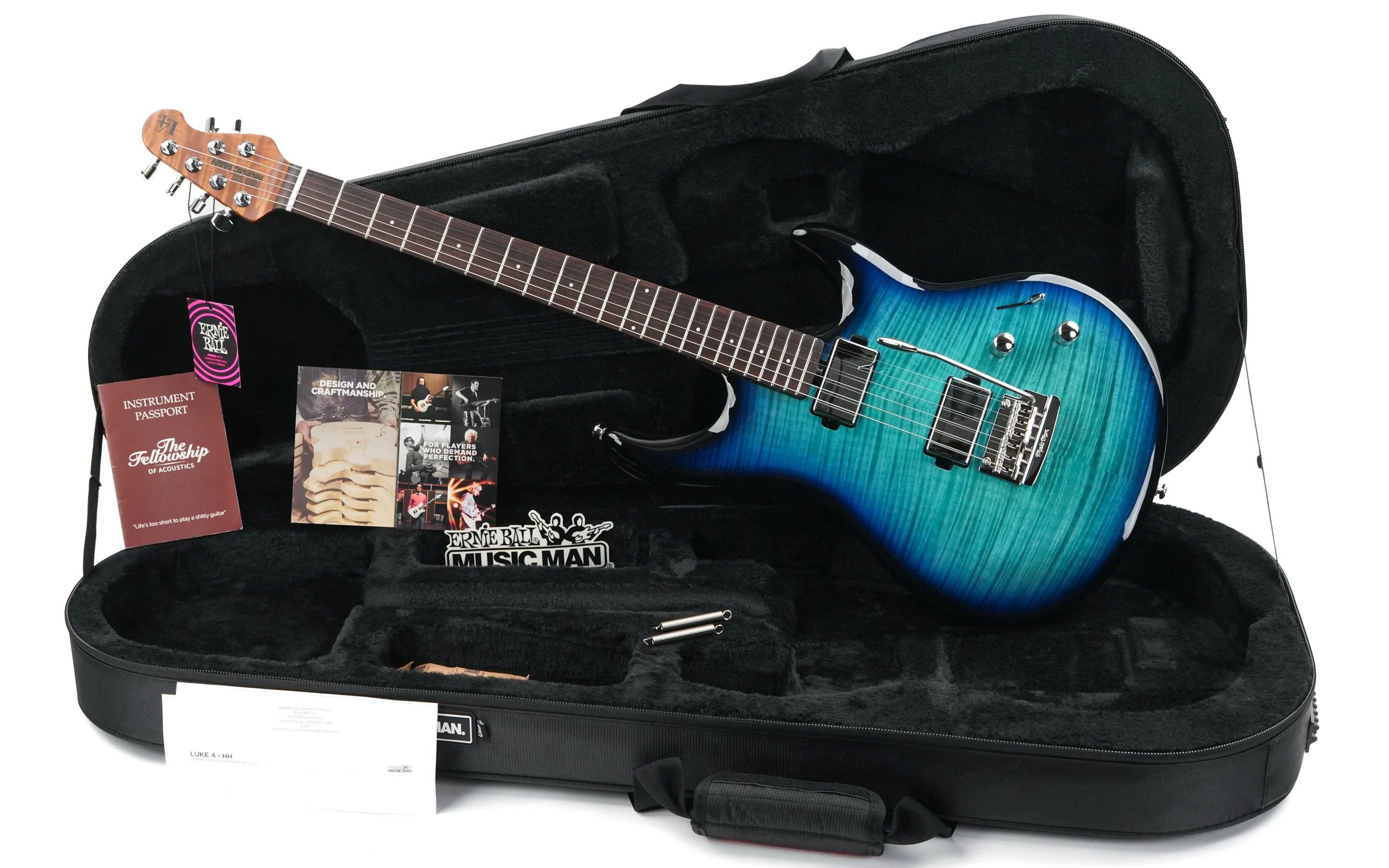 Music Man Luke 4 HH Maple Top Blue Flame 2026 - Image 3
