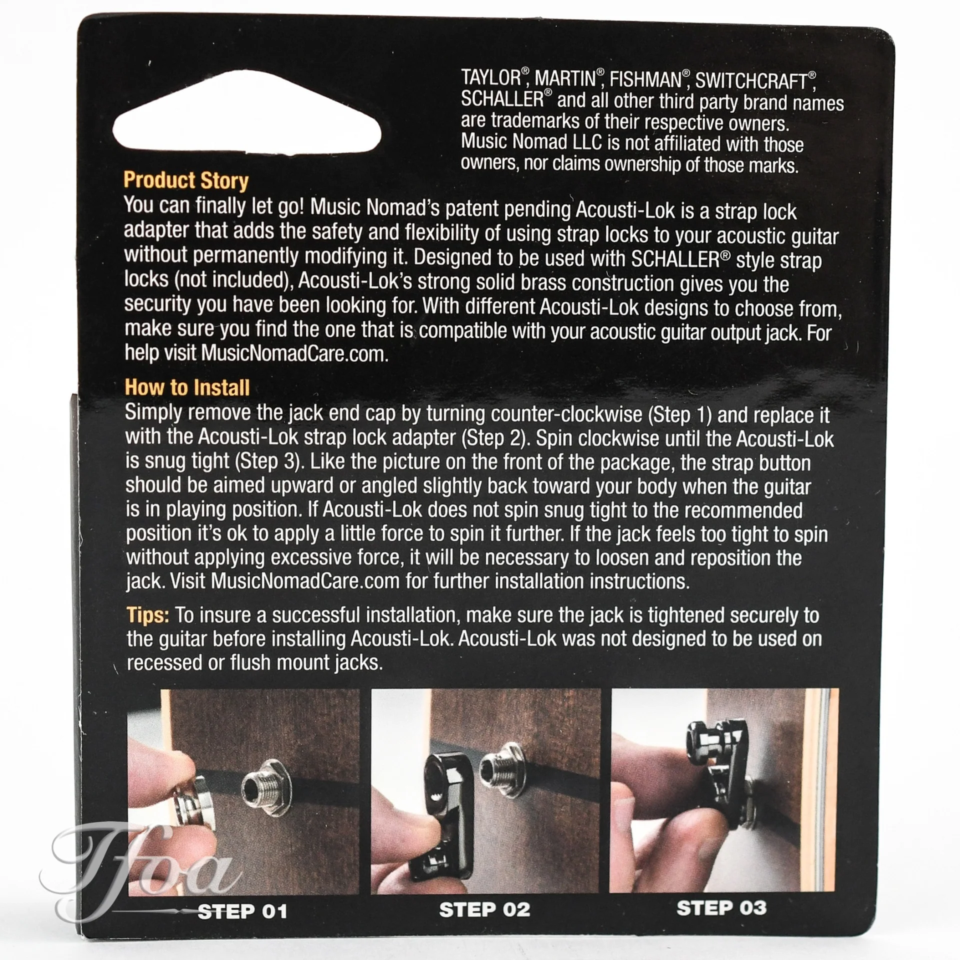 Music Nomad Acousti-Lok Strap Lock Adaptor Switchcraft/Fishman - Image 4