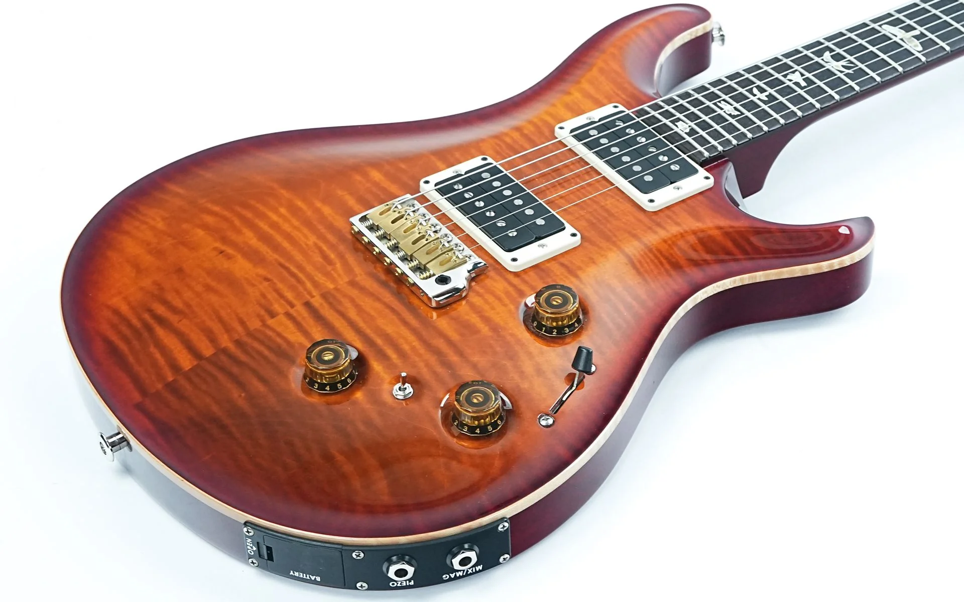 PRS Custom 24 Piezo Dark Cherry Sunburst 2023 - Image 11