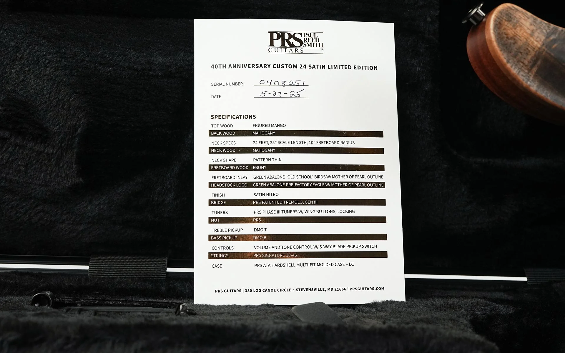 PRS Limited 40th Anniversary Custom 24 Satin Charcoal - Image 13