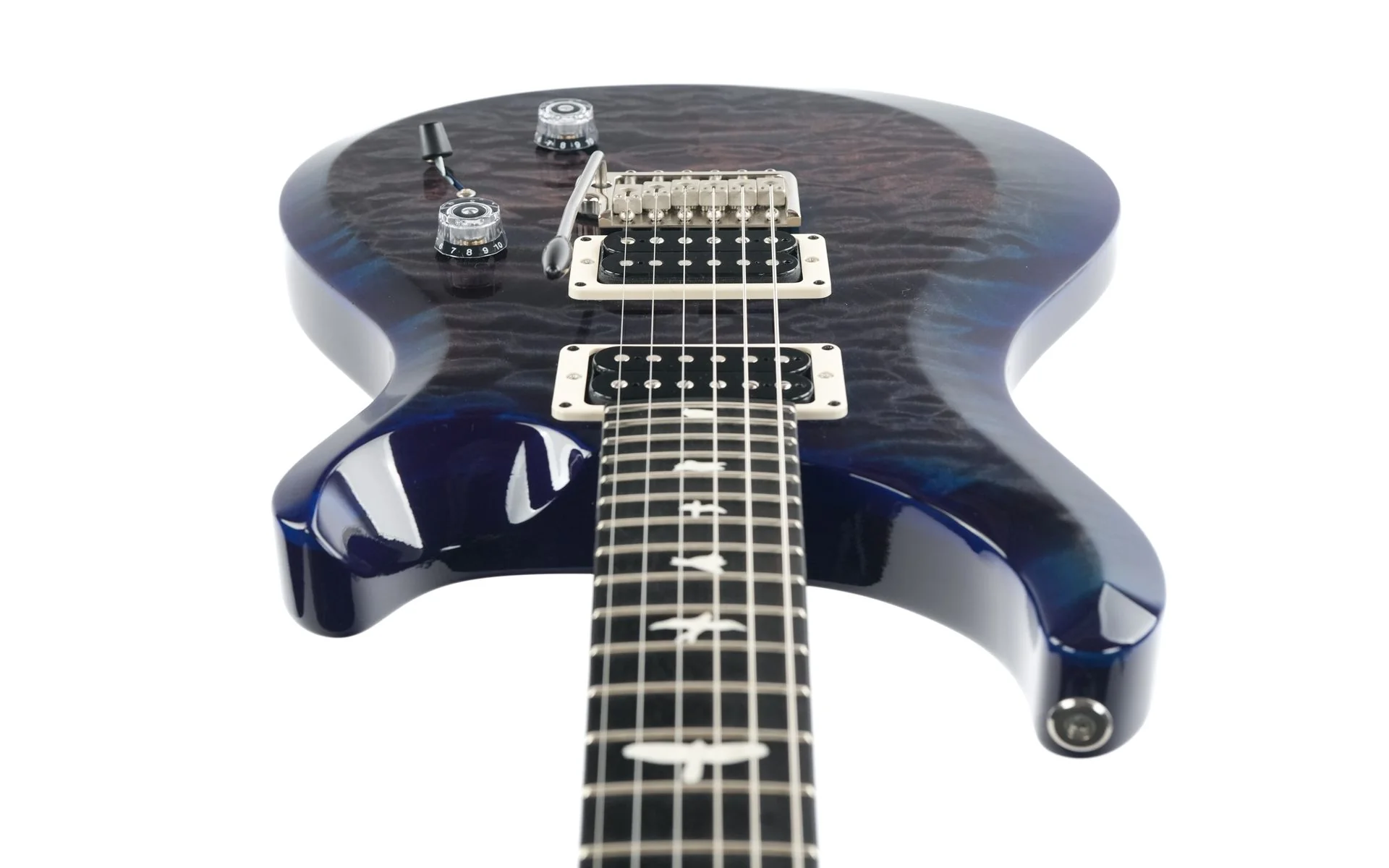 PRS S2 Custom 24 LTD Edition Quilted Maple Faded Gray Black Blue Burst 2023 - Image 12