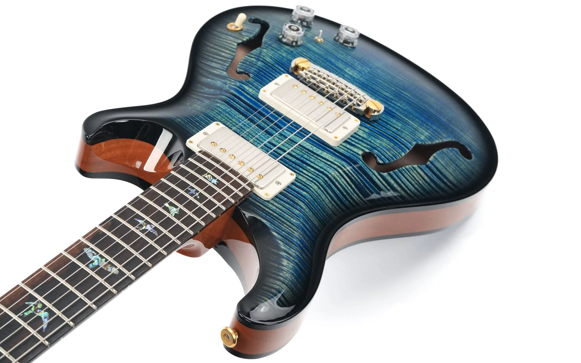 PRS Wood Library Hollowbody II Piezo 10 Top Laguna Smokeburst 2024 - Image 10