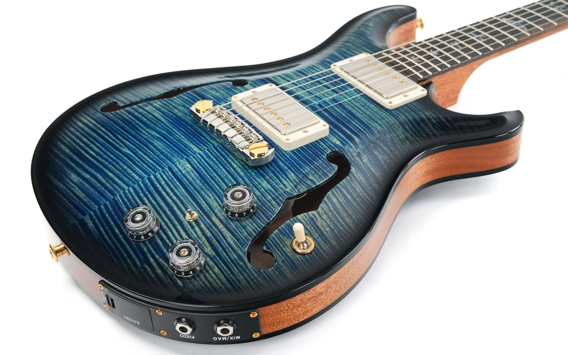 PRS Wood Library Hollowbody II Piezo 10 Top Laguna Smokeburst 2024 - Image 11