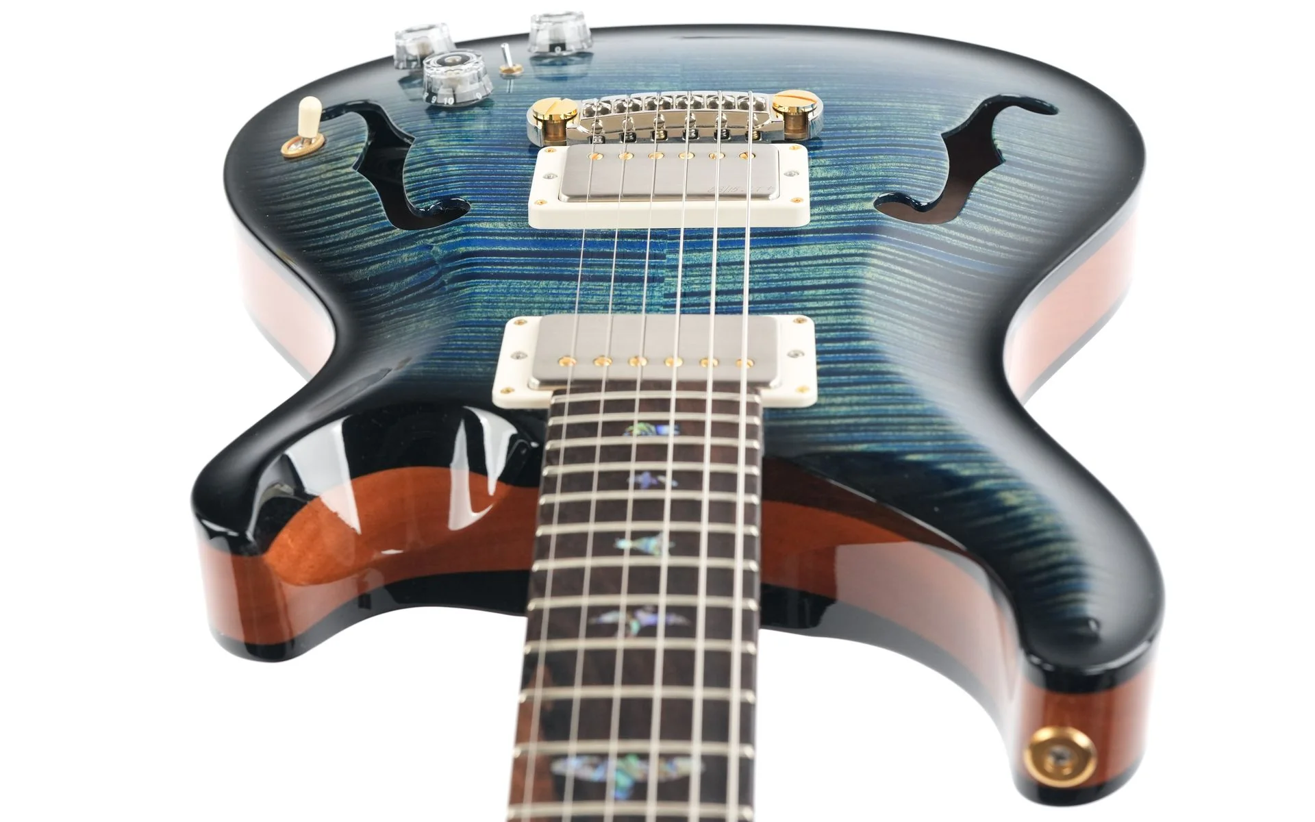 PRS Wood Library Hollowbody II Piezo 10 Top Laguna Smokeburst 2024 - Image 12