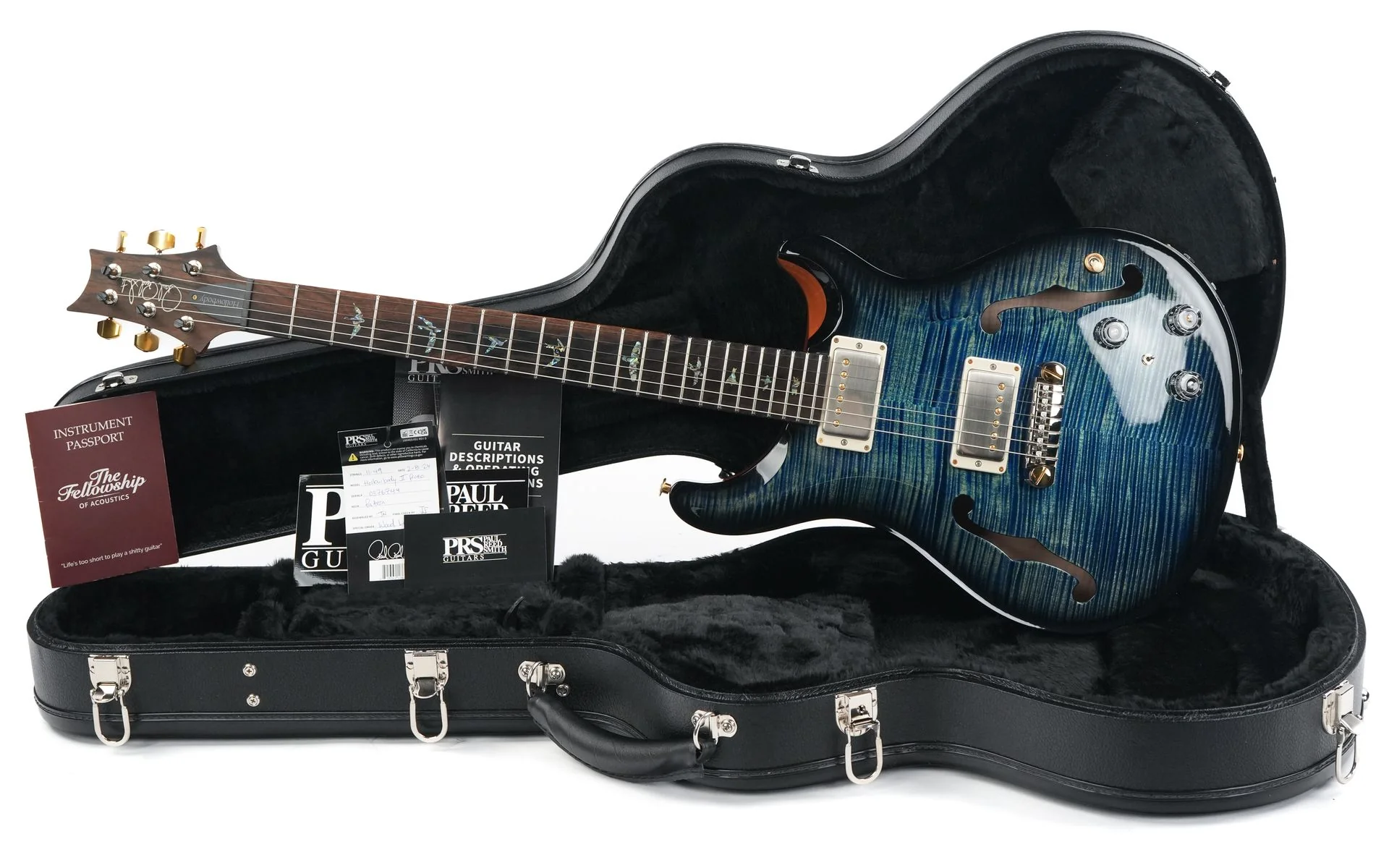 PRS Wood Library Hollowbody II Piezo 10 Top Laguna Smokeburst 2024 - Image 3