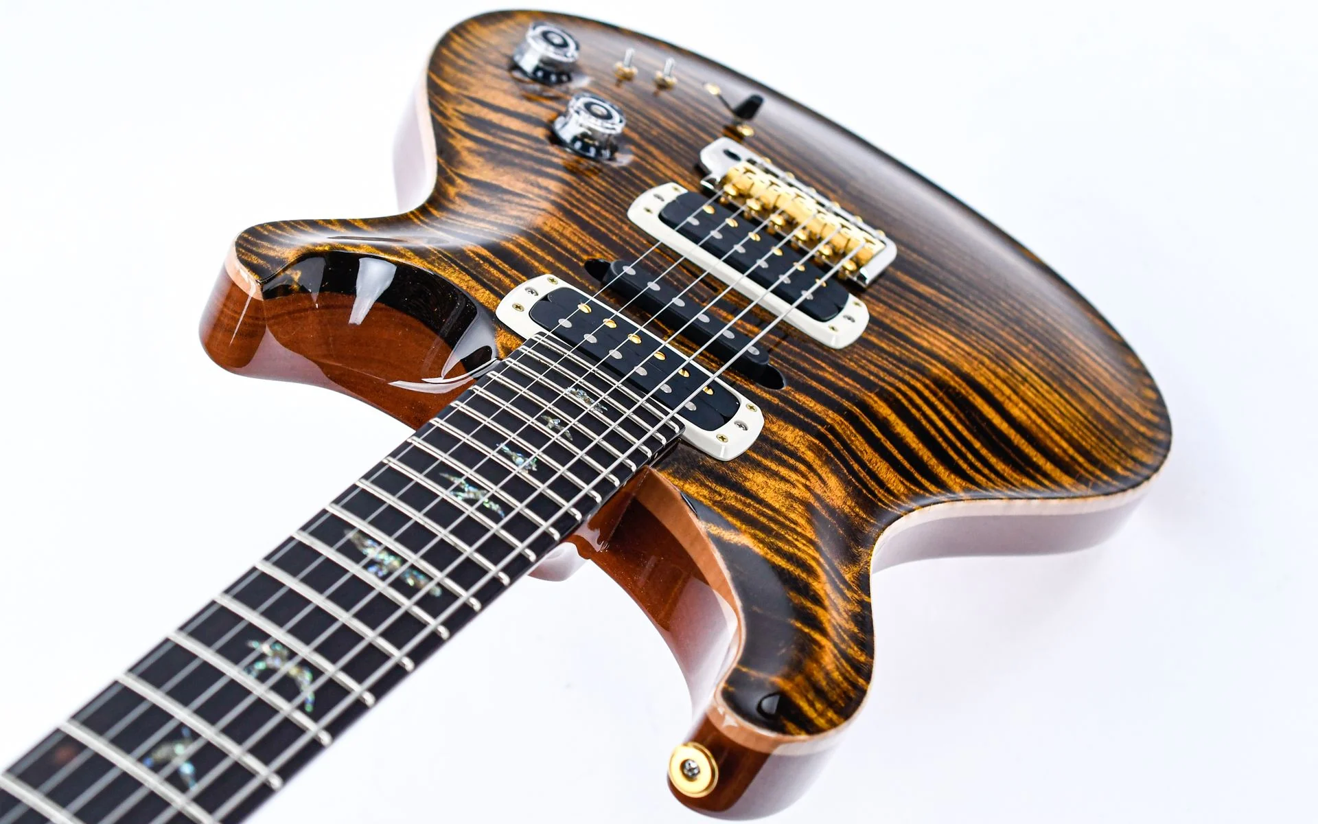 PRS Wood Library Modern Eagle V Yellow Tiger 10 Top - Image 10