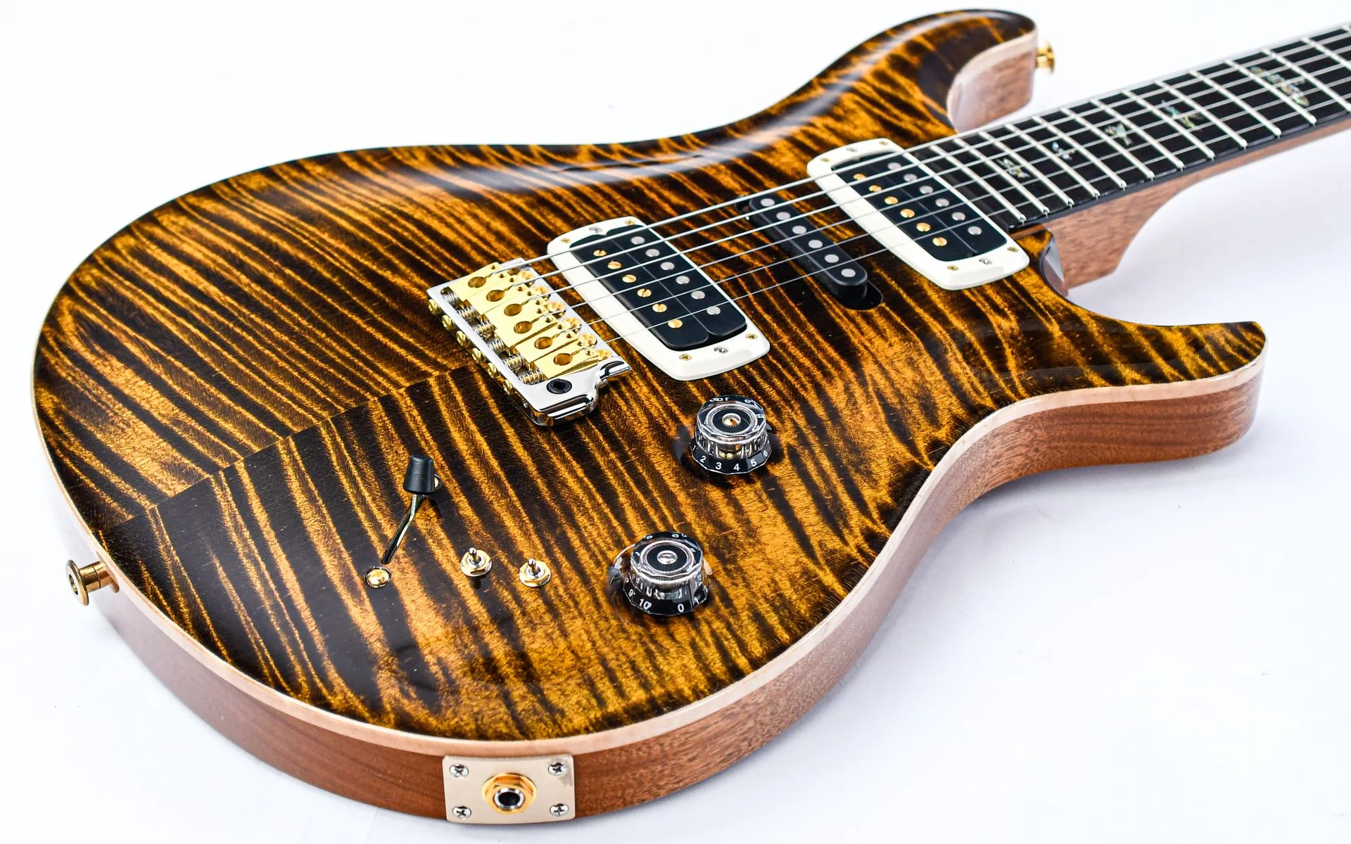 PRS Wood Library Modern Eagle V Yellow Tiger 10 Top - Image 11
