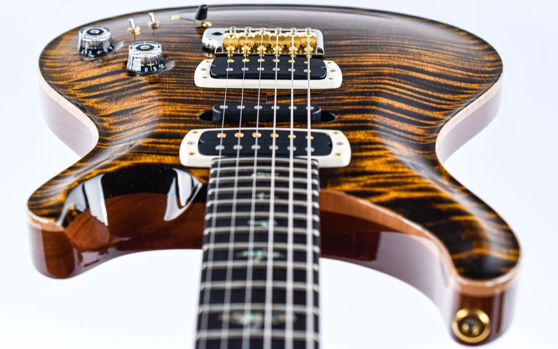 PRS Wood Library Modern Eagle V Yellow Tiger 10 Top - Image 12