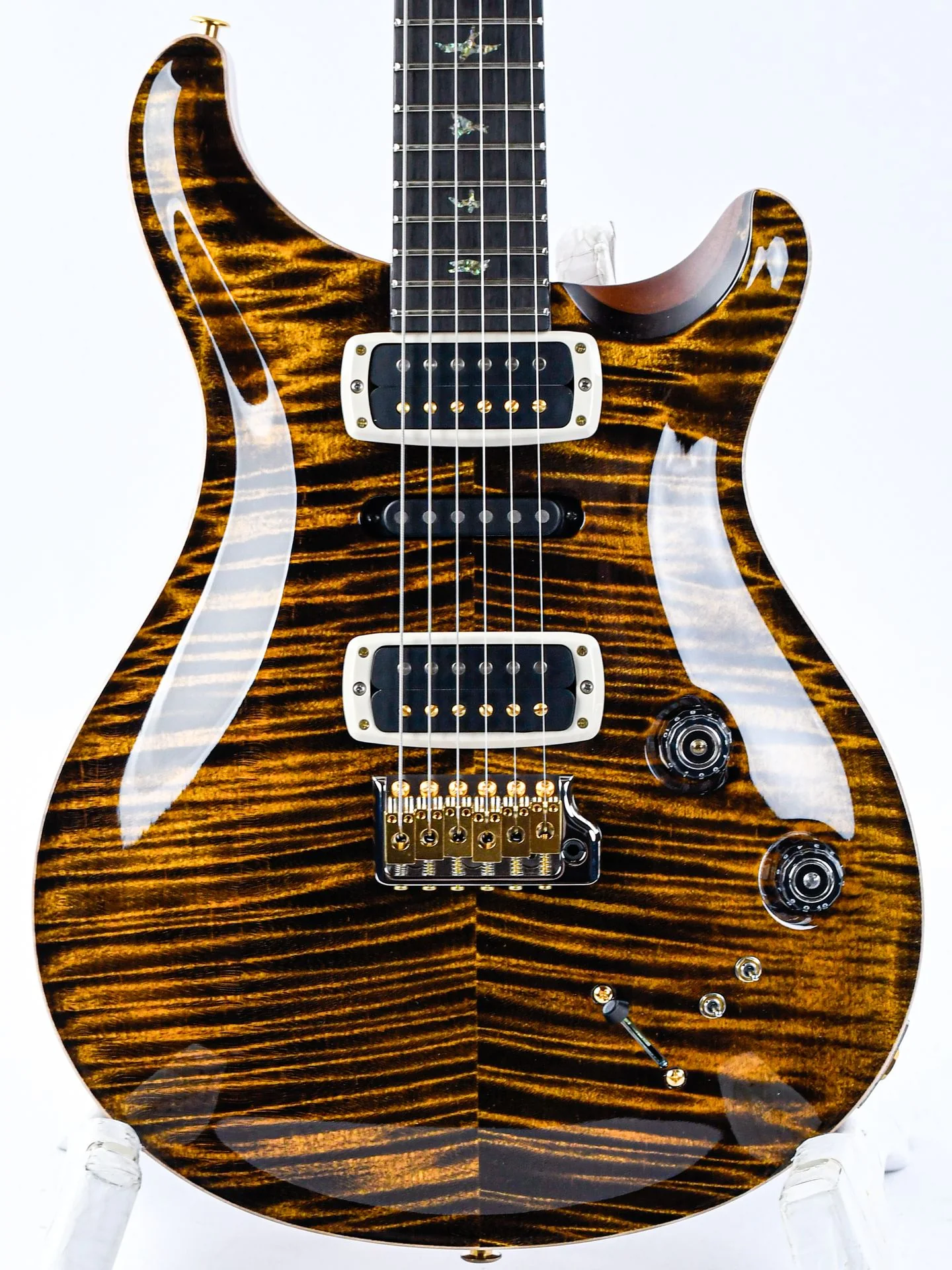 PRS Wood Library Modern Eagle V Yellow Tiger 10 Top - Image 5