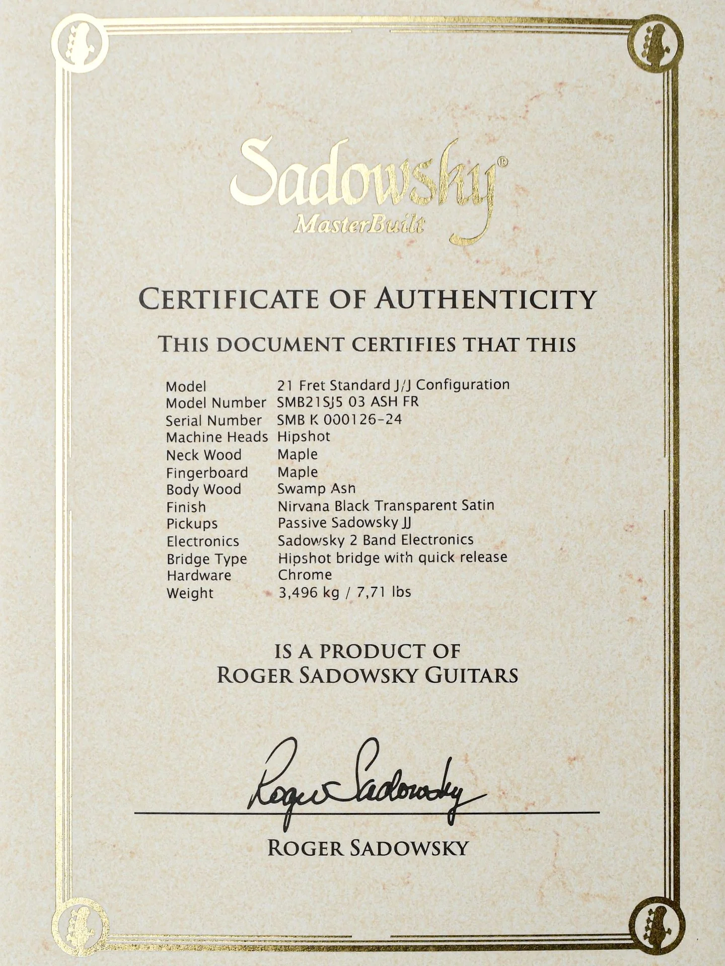Sadowsky MasterBuilt 21 Fret Standard J/J Bass Swamp Ash Body 5-String Black Transparent Satin - Image 13