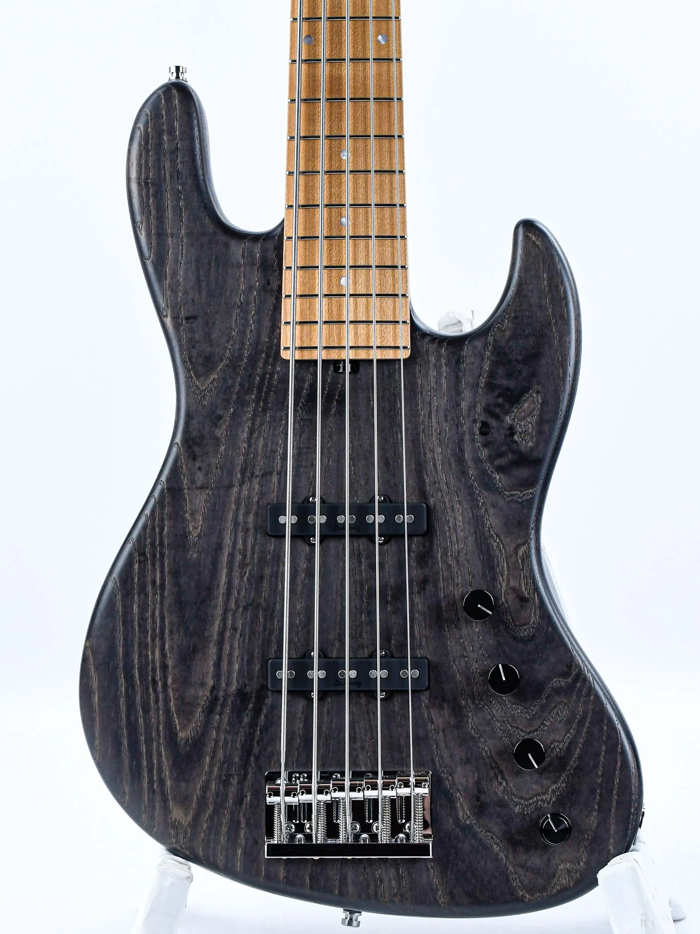 Sadowsky MasterBuilt 21 Fret Standard J/J Bass Swamp Ash Body 5-String Black Transparent Satin - Image 5