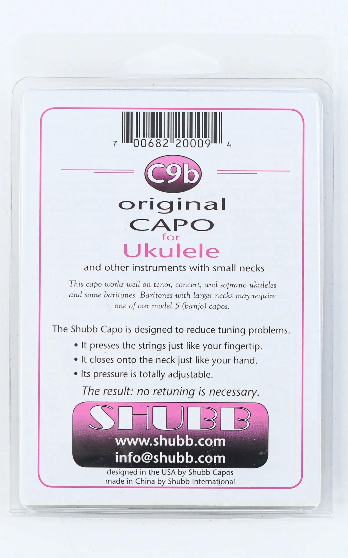 Shubb C9B Ukulele Capo - Image 4