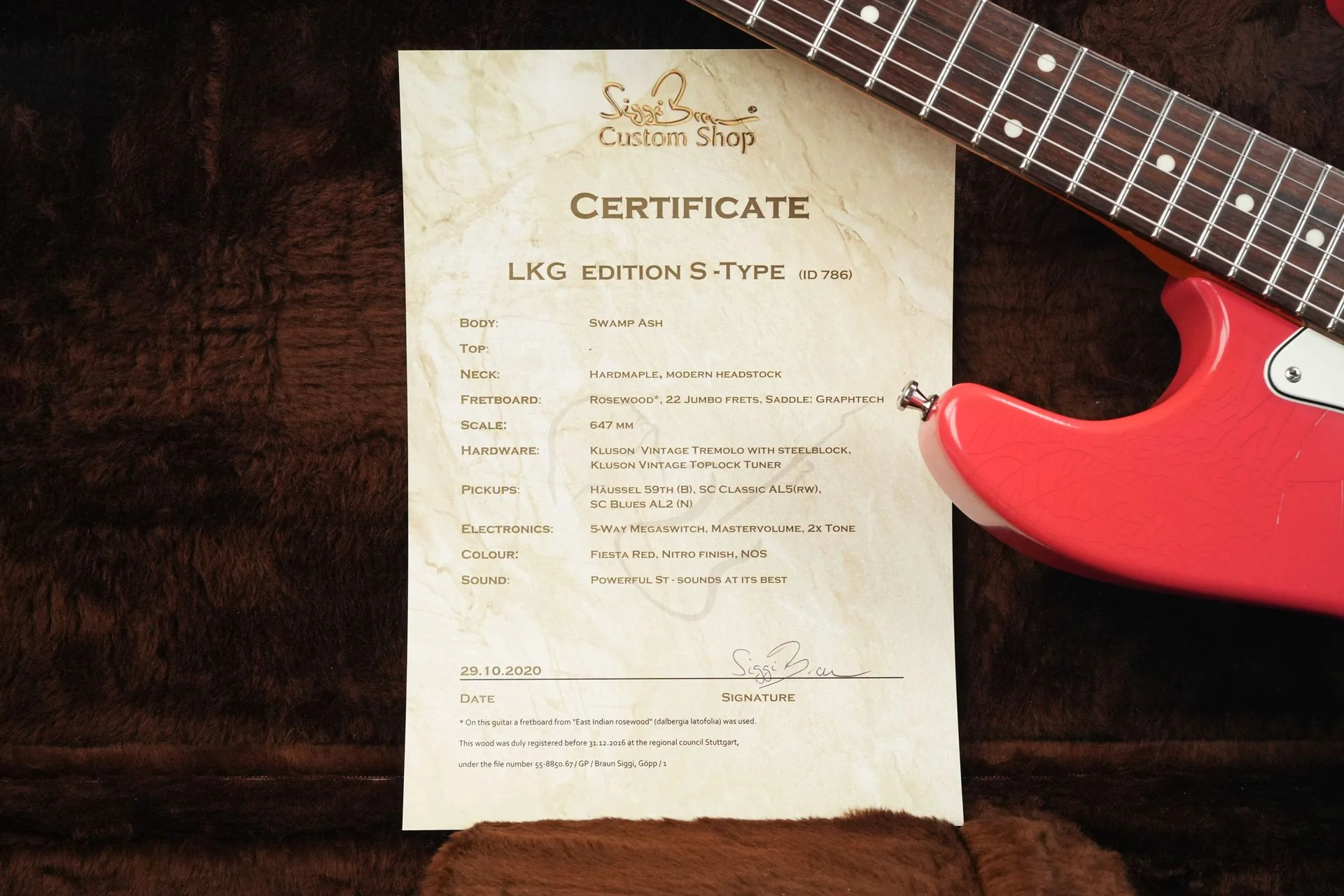 Siggi Braun Custom Shop S Modell LKG Edition Fiesta Red 2020 - Image 14