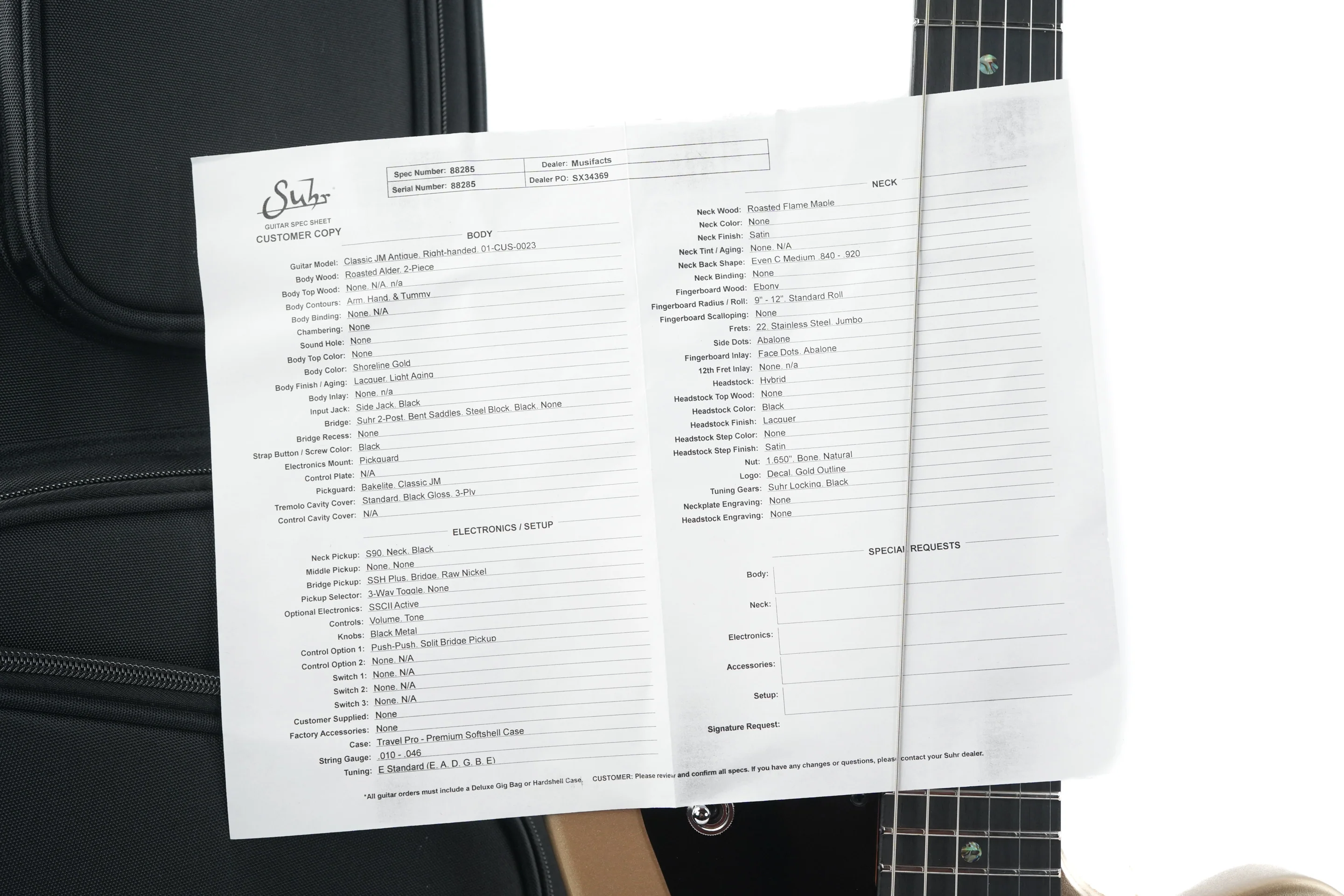 Suhr Classic Custom JM Antique Shoreline Gold - Image 13