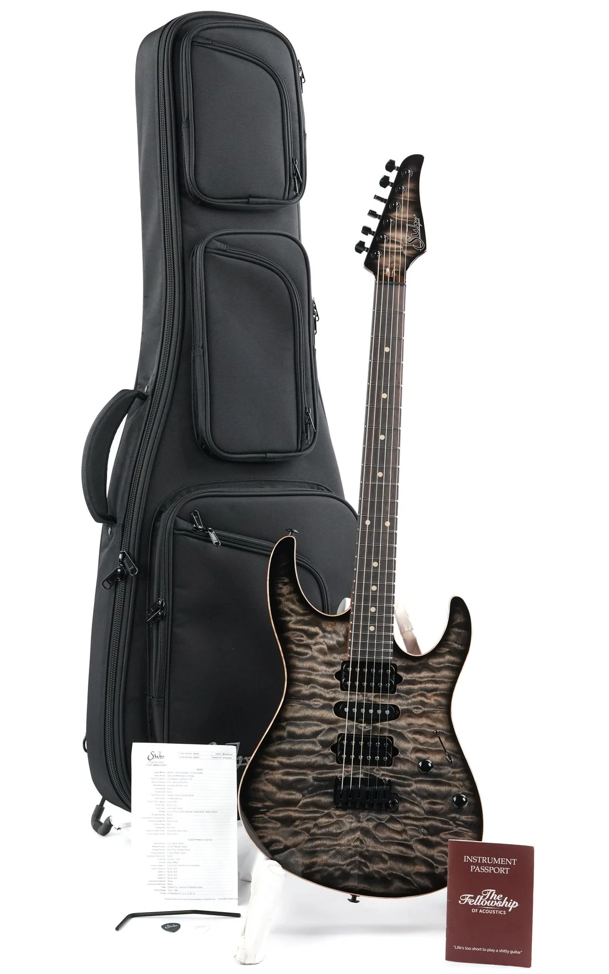 Suhr Modern Custom Faded Trans Charcoal Burst - Image 3