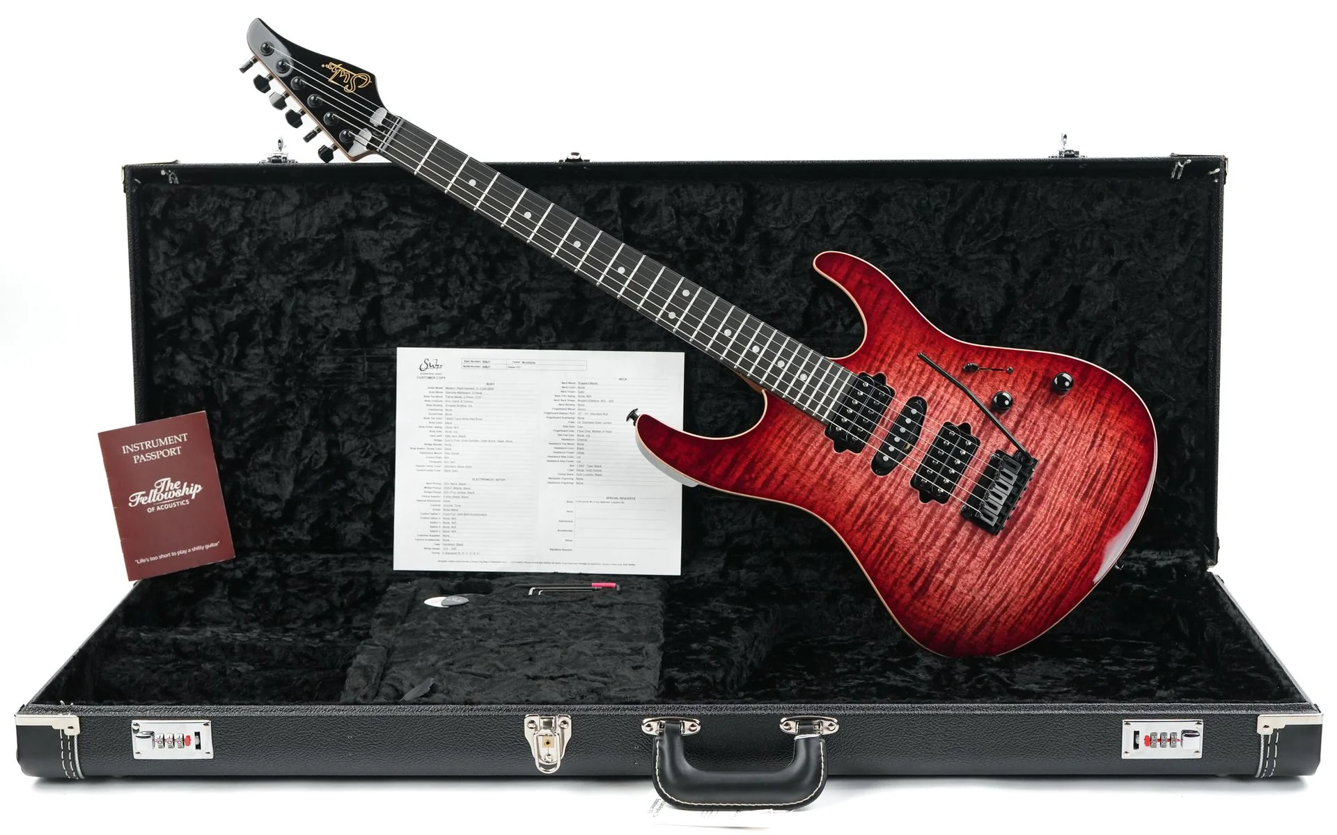 Suhr Modern Custom Faded Trans Wine Red Burst - Image 3