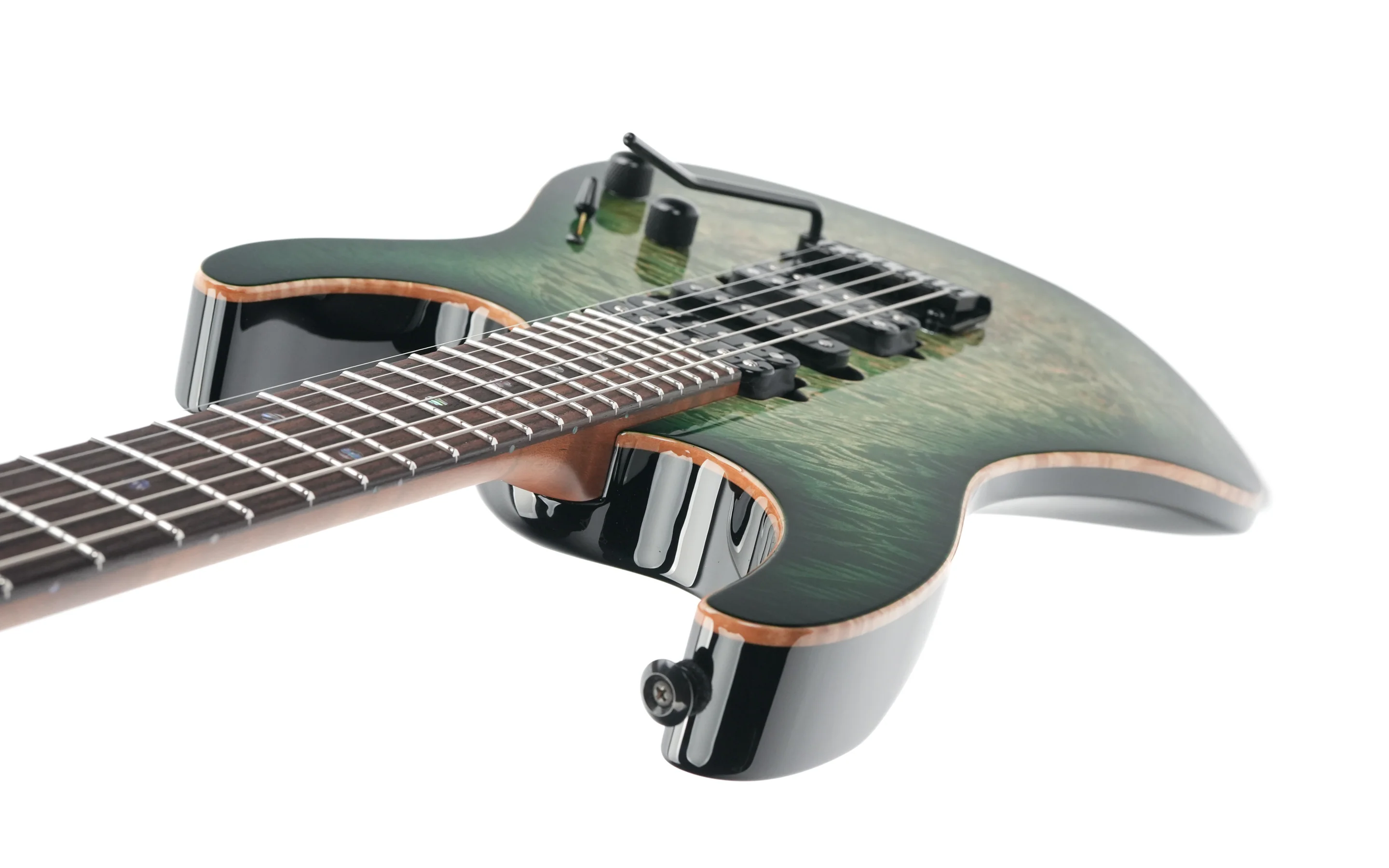 Suhr Modern Custum Waterfall Burl Maple Faded Trans Green Burst - Image 10