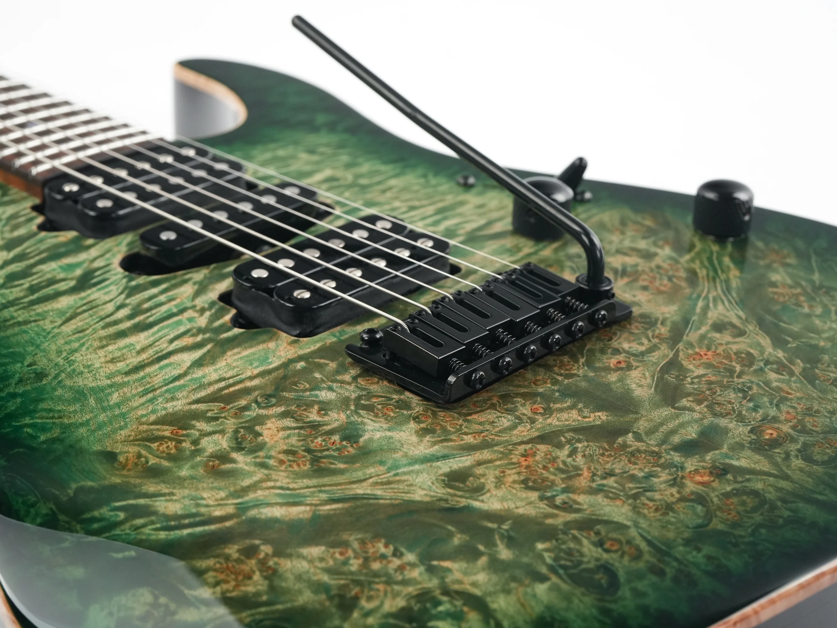Suhr Modern Custum Waterfall Burl Maple Faded Trans Green Burst - Image 7